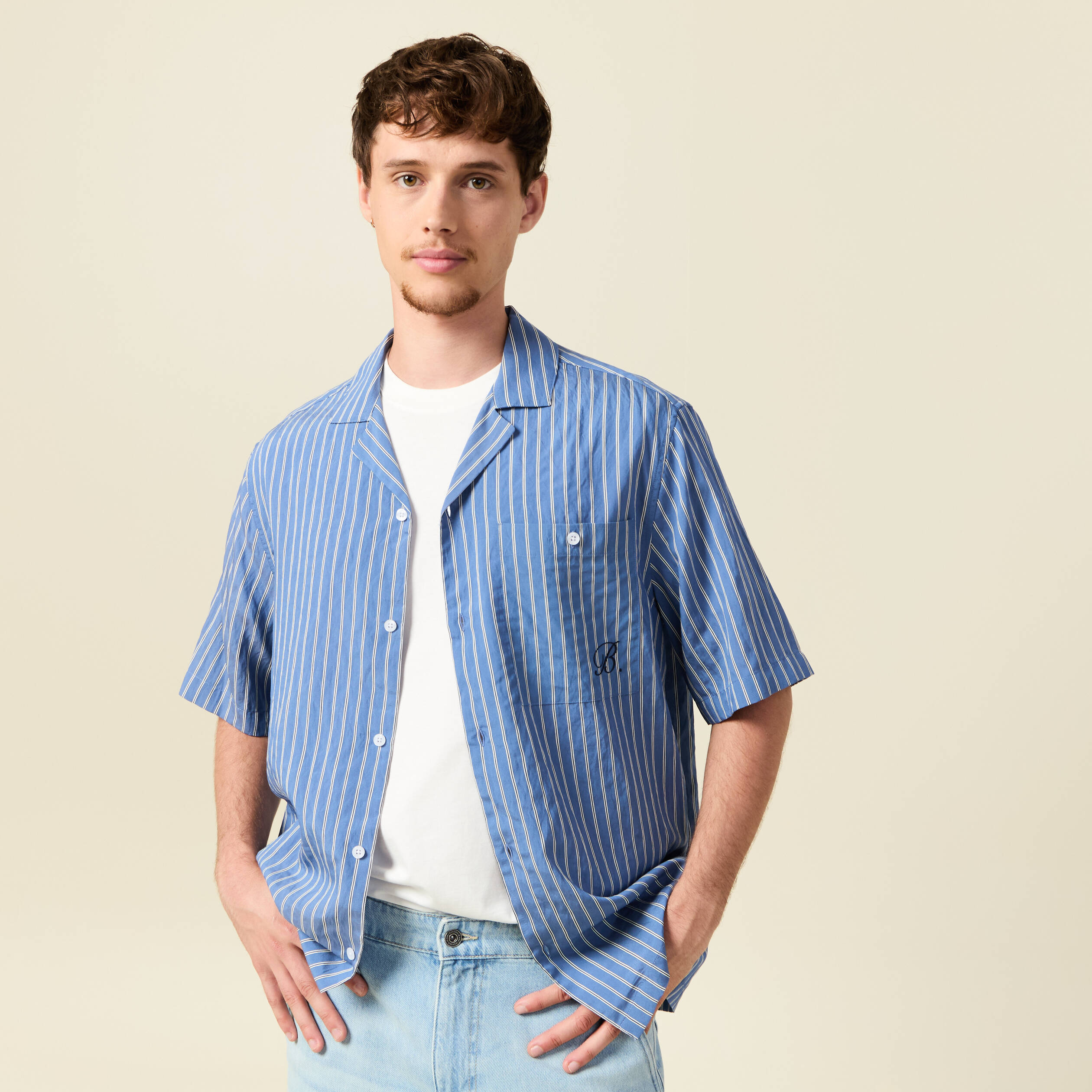 Chemise boyfriend manches courtes rouge foncé homme