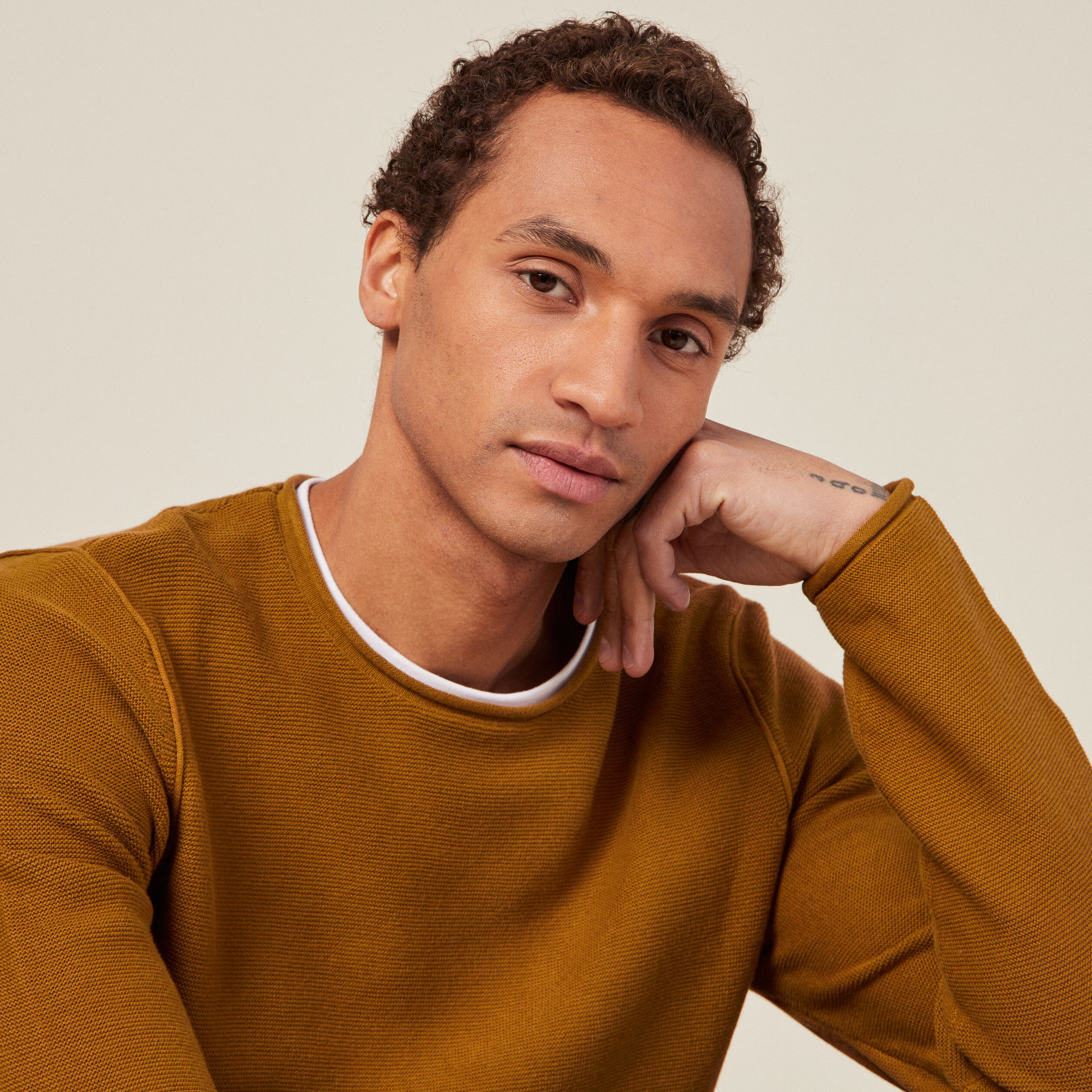pull manches longues marron homme Pull manches longues marron homme