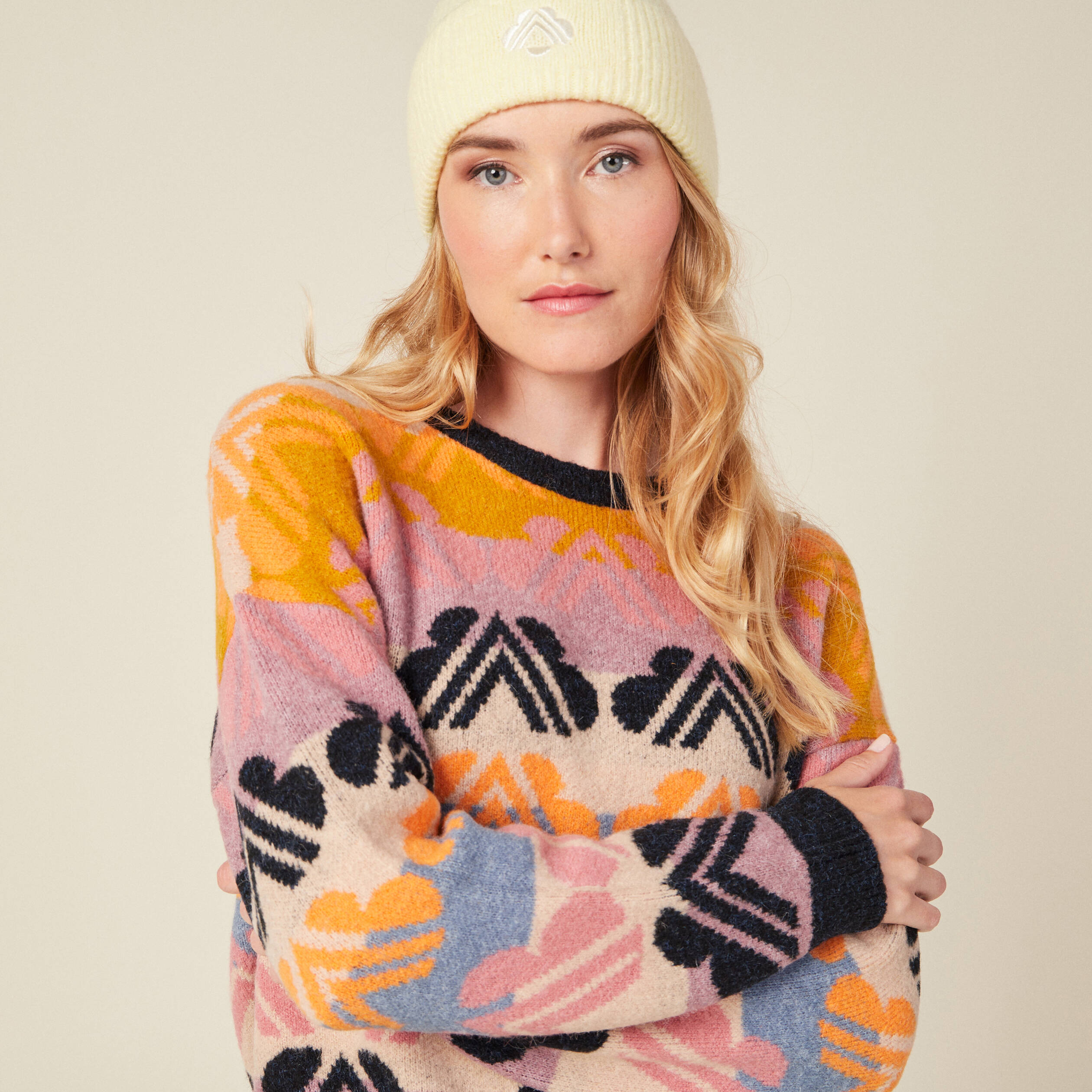 Pull manches longues mauve femme
