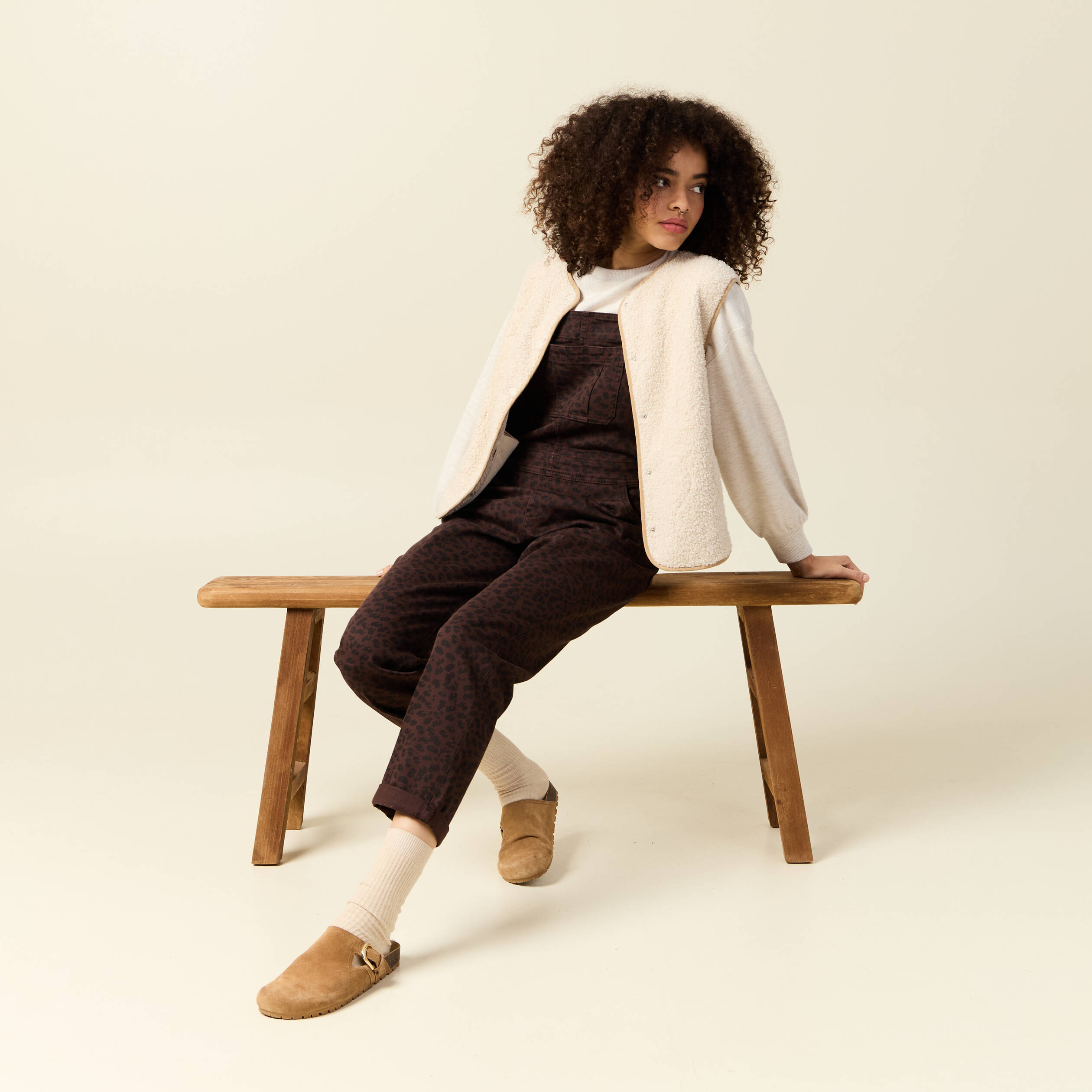salopette en jeans marron cognac femme Salopette en jeans marron cognac femme