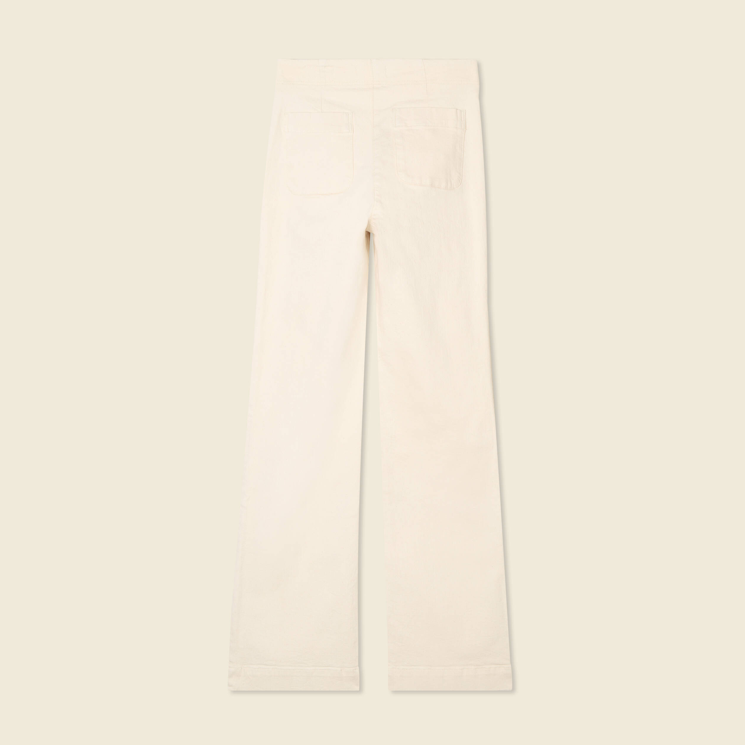 jeans flare a pont denim blanc femme Jeans flare à pont denim blanc femme