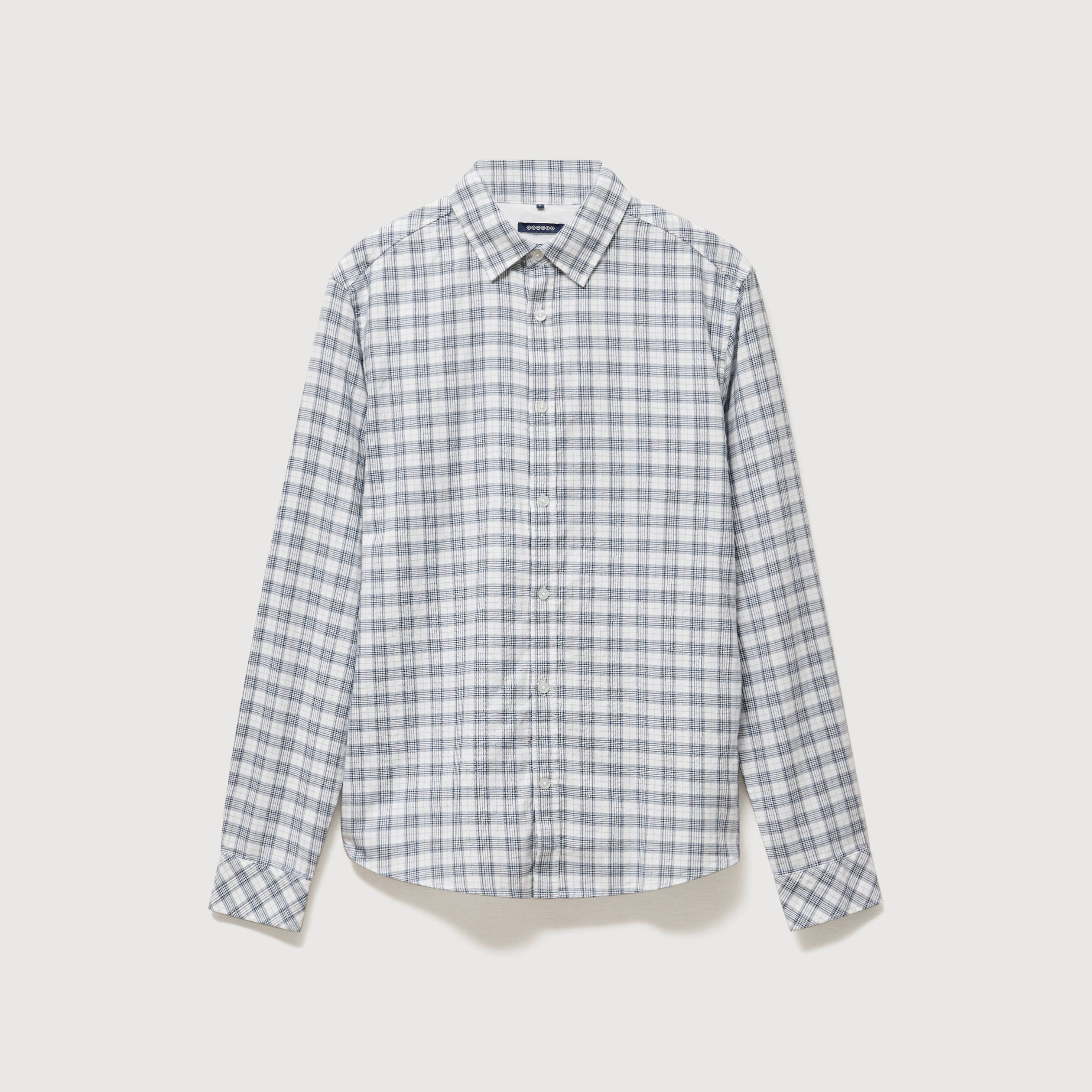 Chemise manches longues bleu fonc&eacute; homme