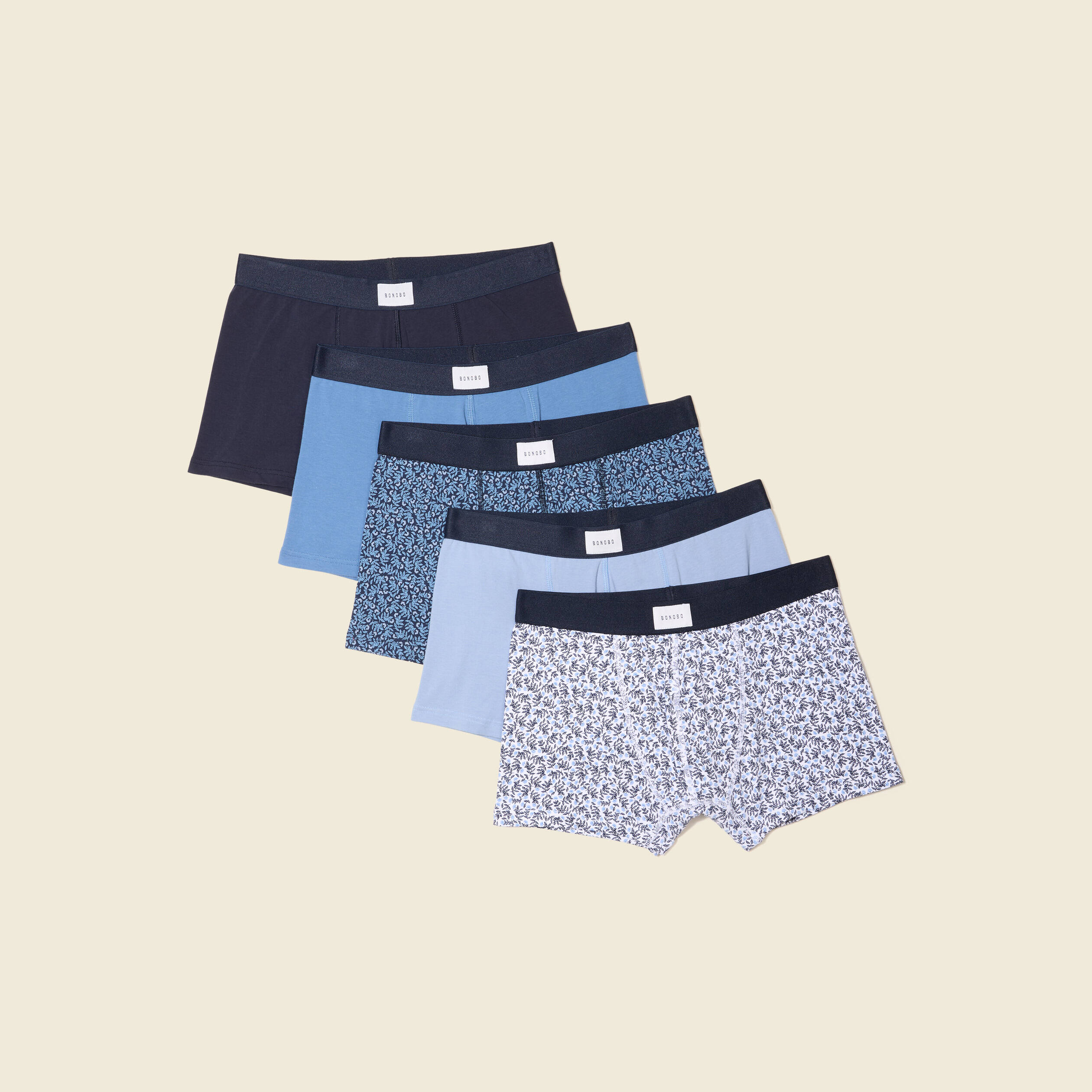 lot 5 boxers bleu clair homme Lot 5 boxers bleu clair homme
