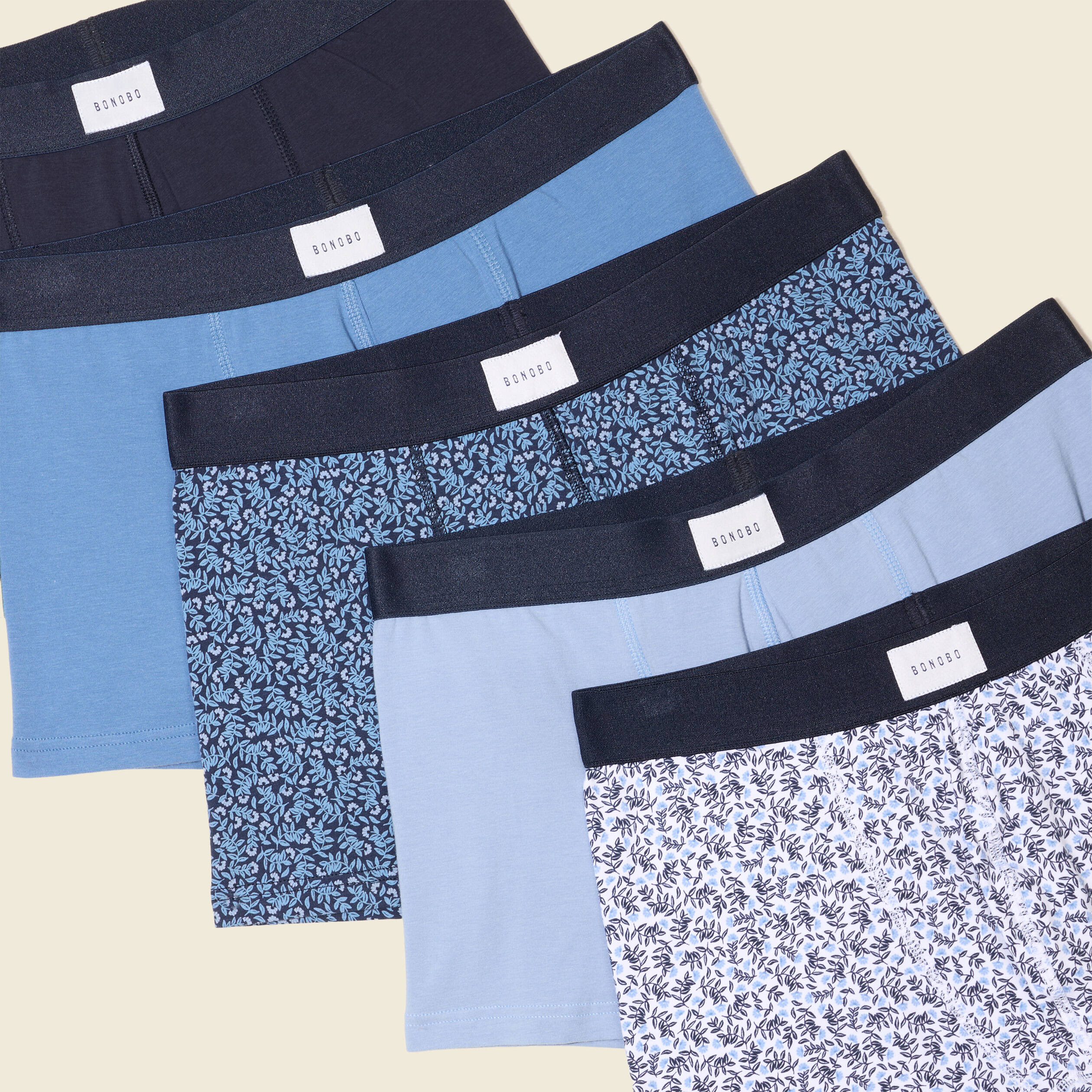 lot 5 boxers bleu clair homme Lot 5 boxers bleu clair homme