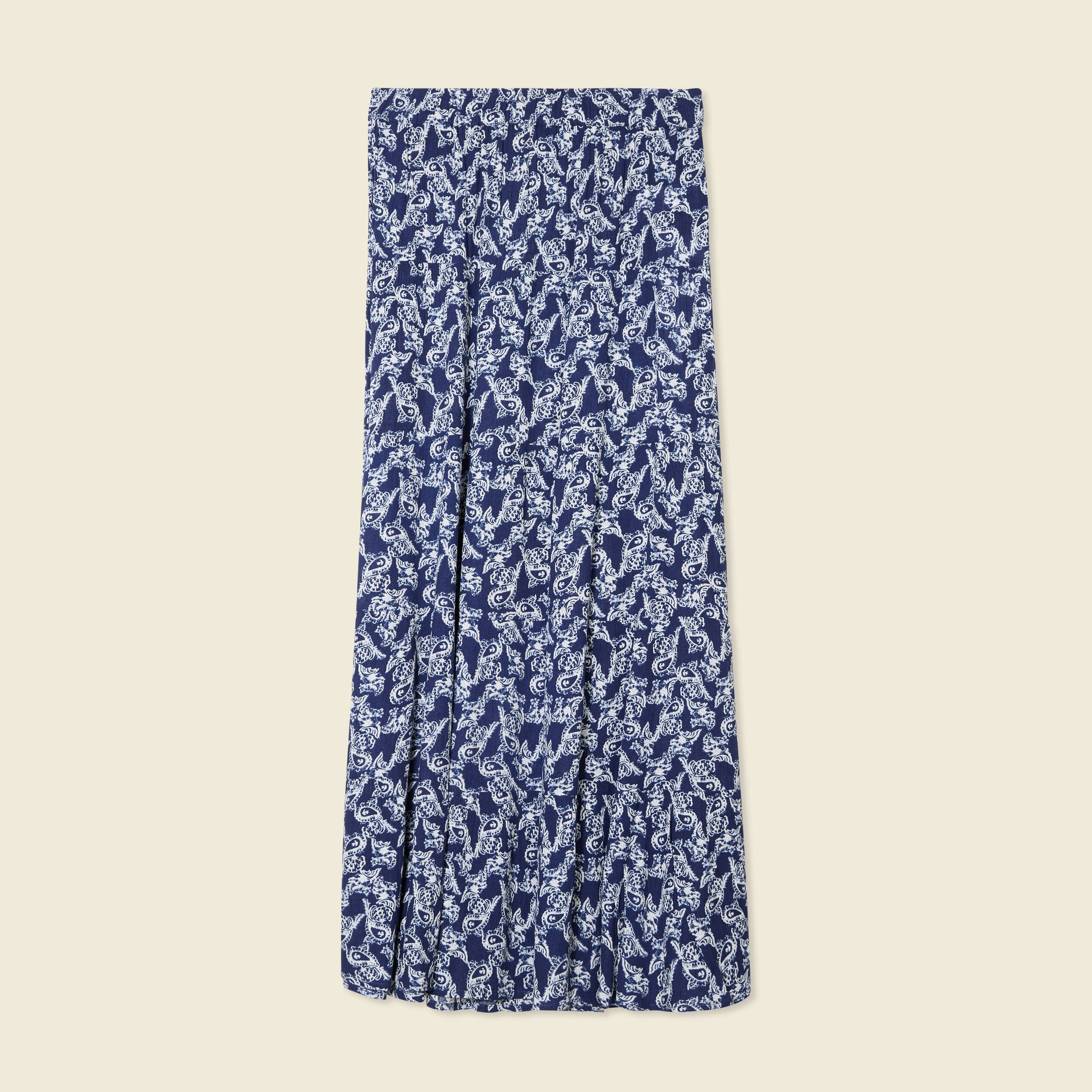 jupe longue droite fluide bleu marine femme Jupe longue droite fluide bleu marine femme