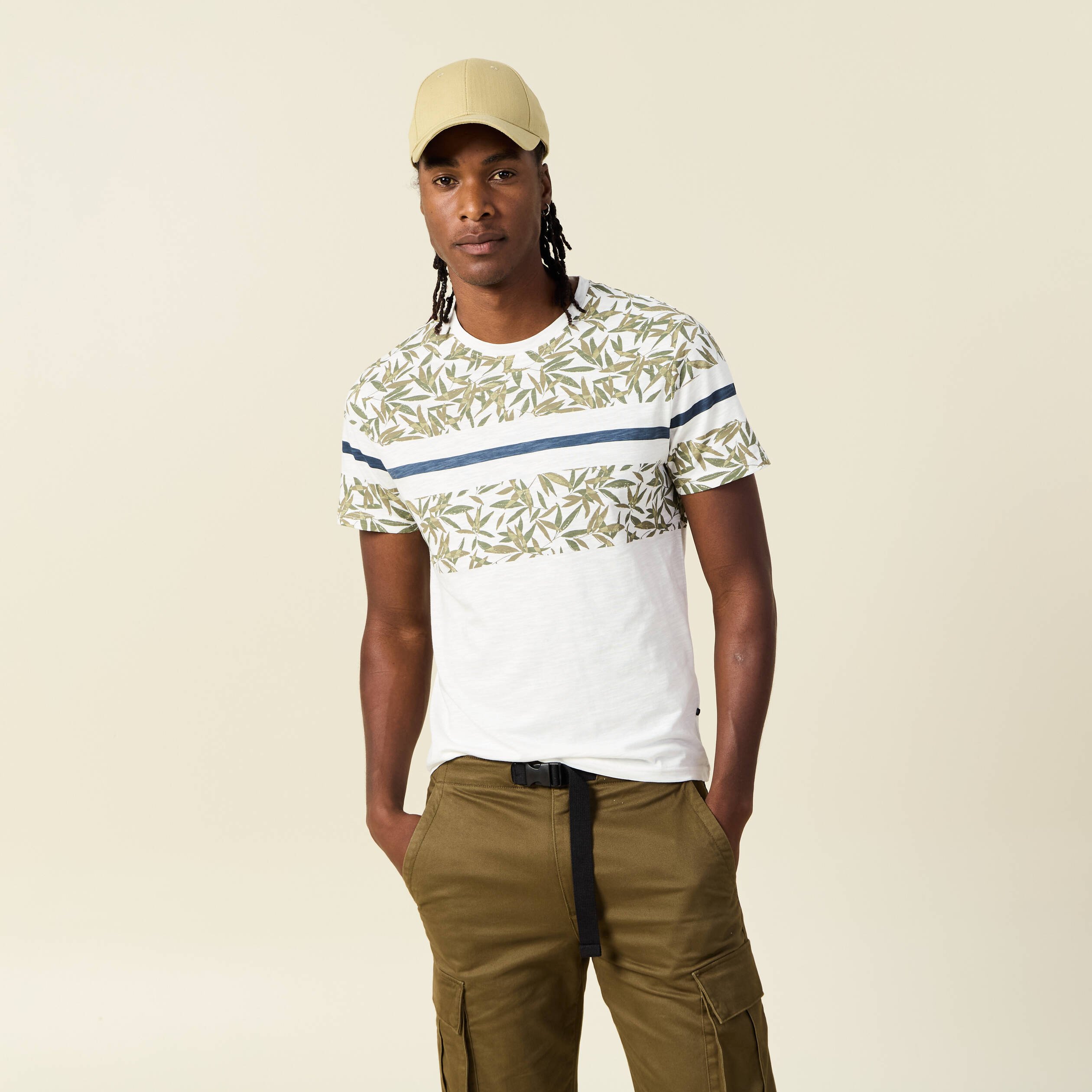 t shirt manches courtes ecru homme T-shirt manches courtes ecru homme