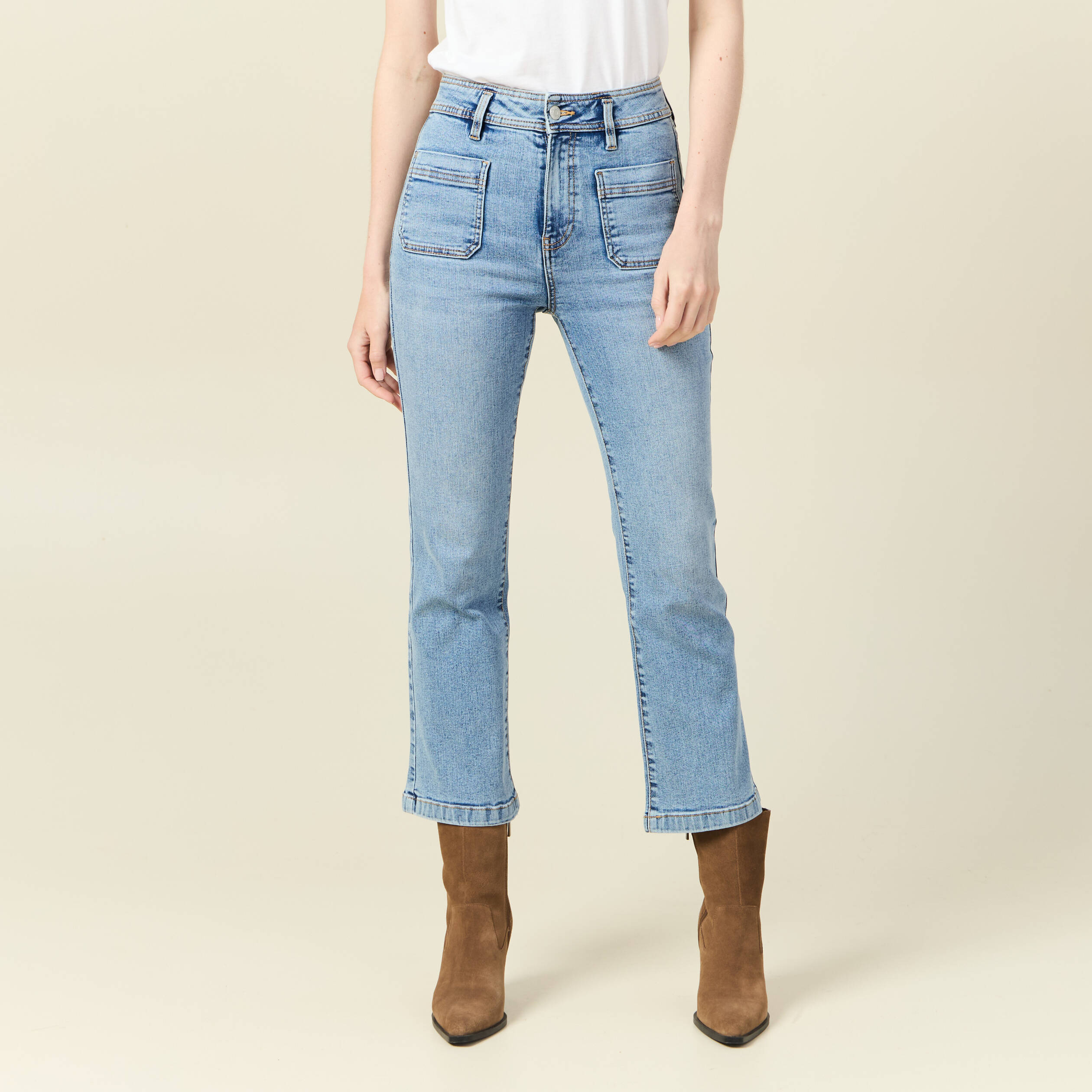 Jeans bootcut 7 8eme denim used femme Bonobo