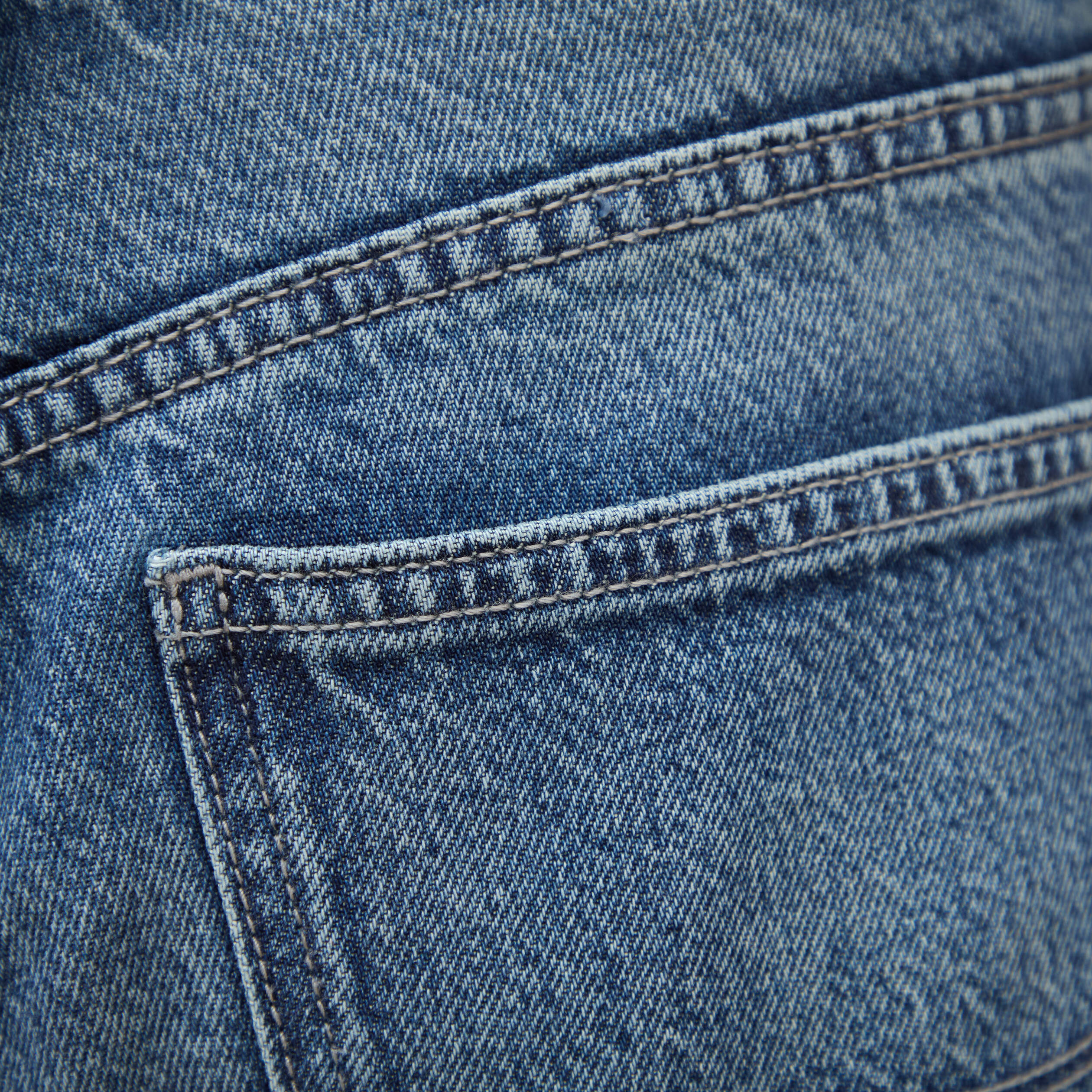 Jeans straight taille standard bleu gris femme