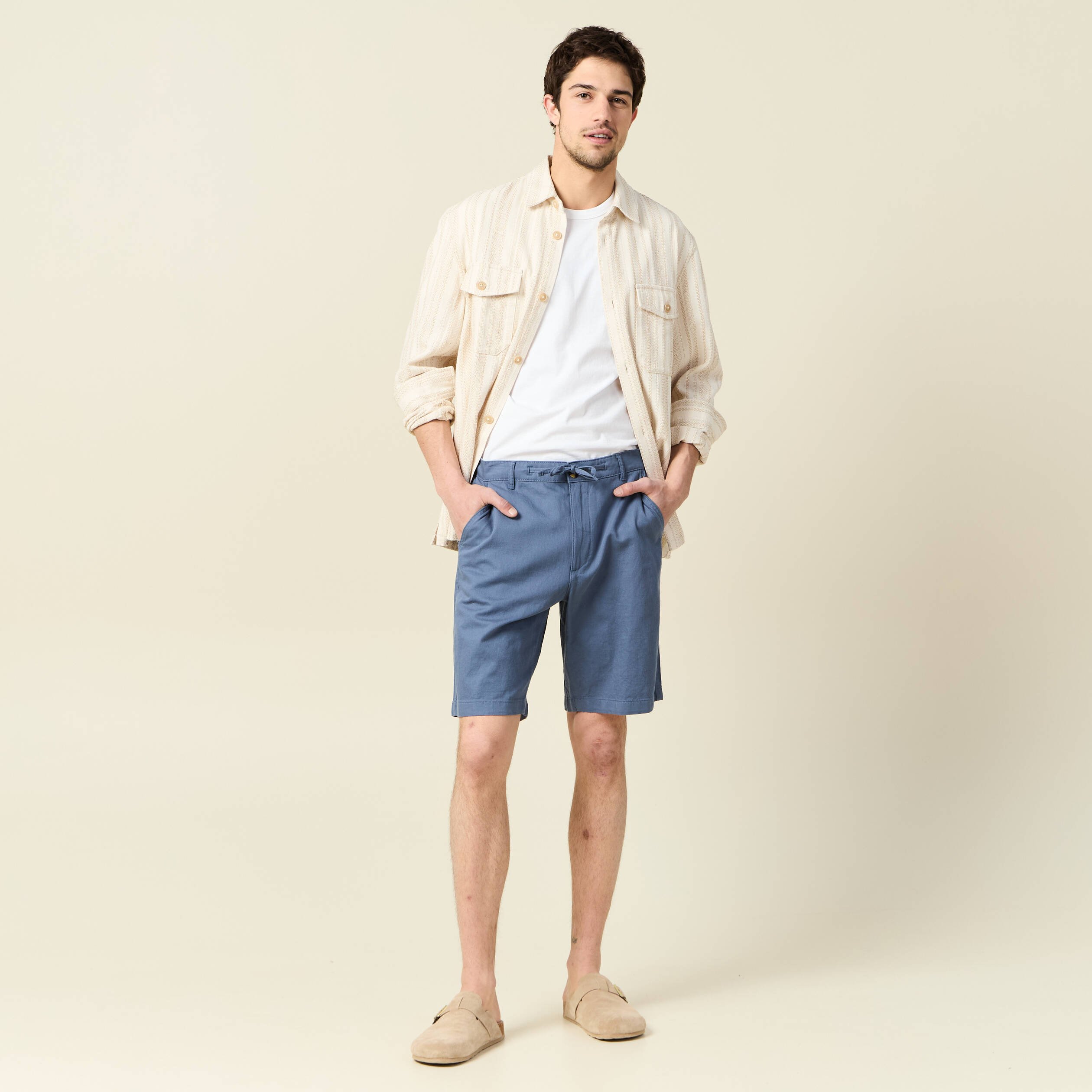 bermuda droit bleu fonce homme Bermuda droit bleu foncé homme