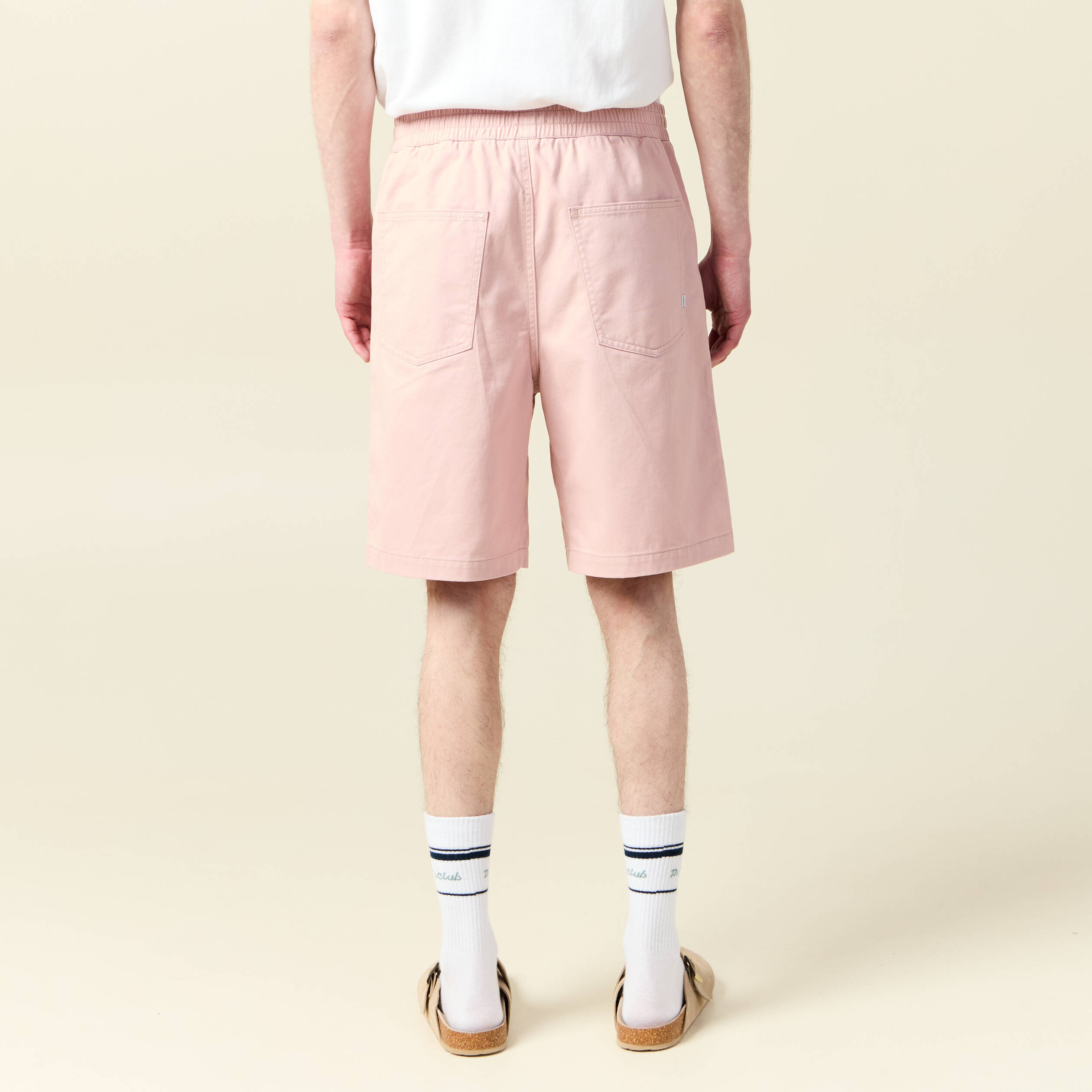 Bermuda droit rose pastel homme