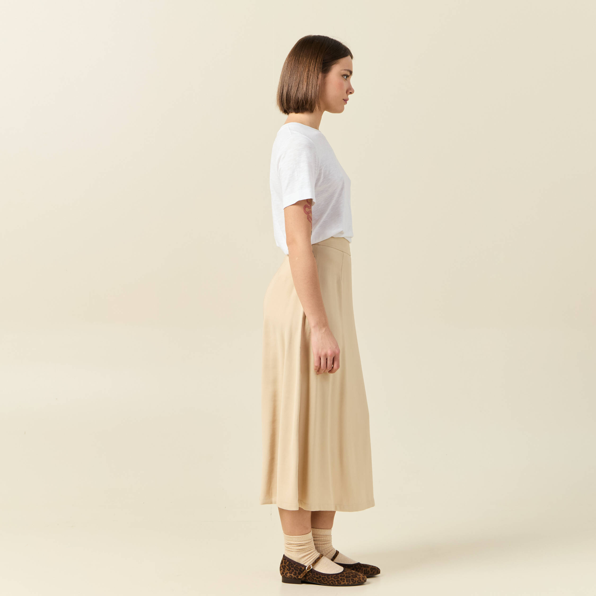 jupe longue portefeuille beige femme Jupe longue portefeuille beige femme