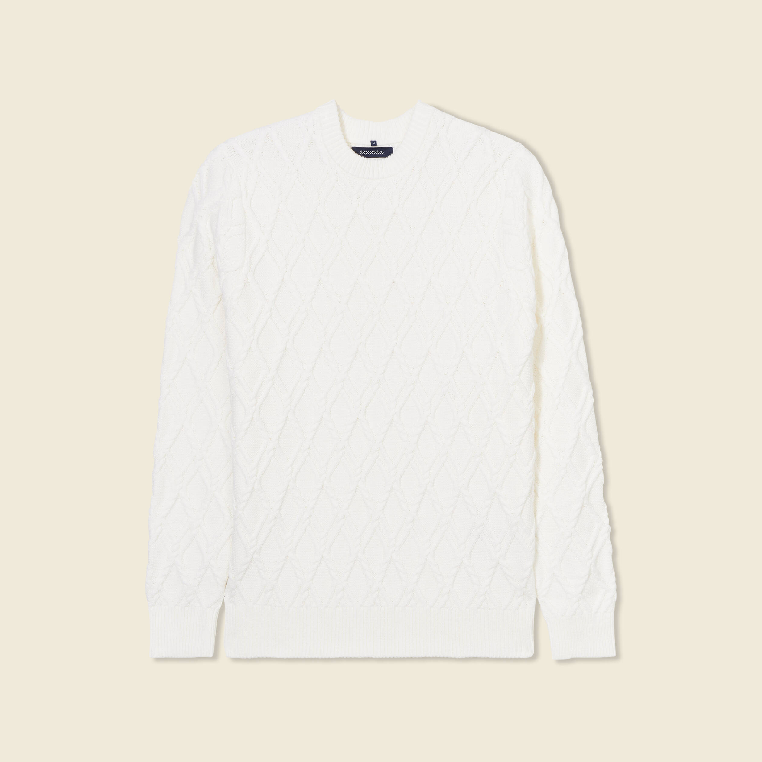 Pull manches longues blanc homme