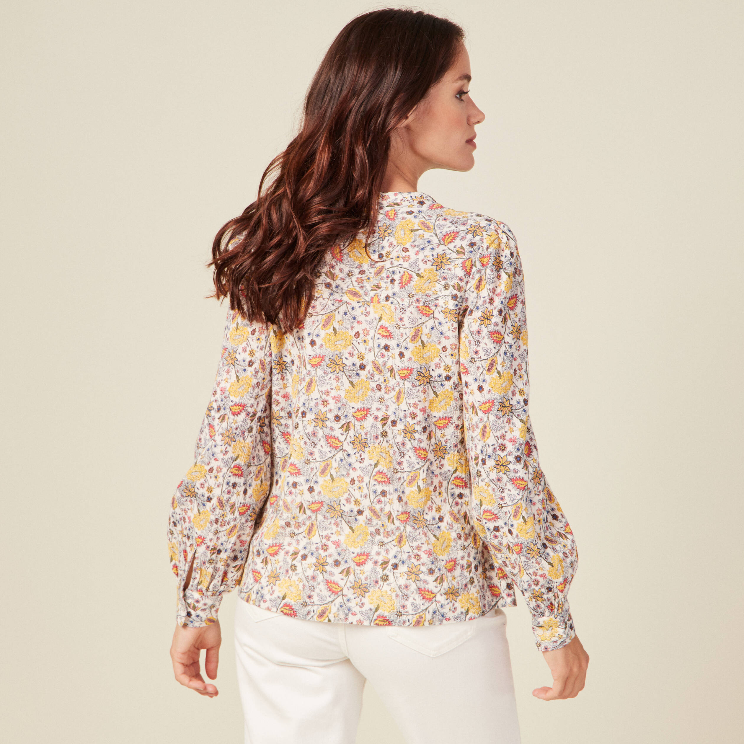 blouse manches longues beige femme Blouse manches longues beige femme