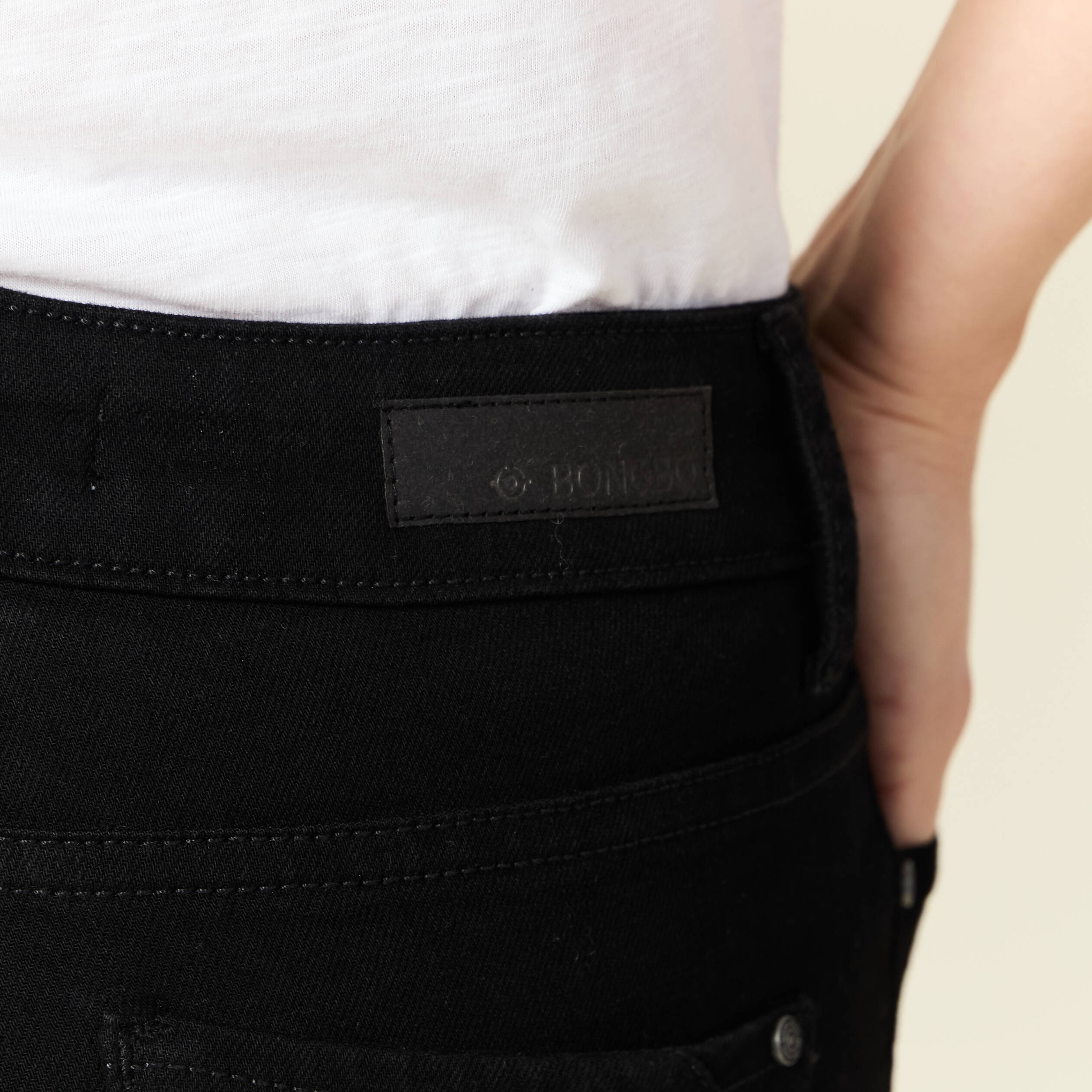 Jeans Vanessa slim taille basse 7 8eme denim noir femme Bonobo