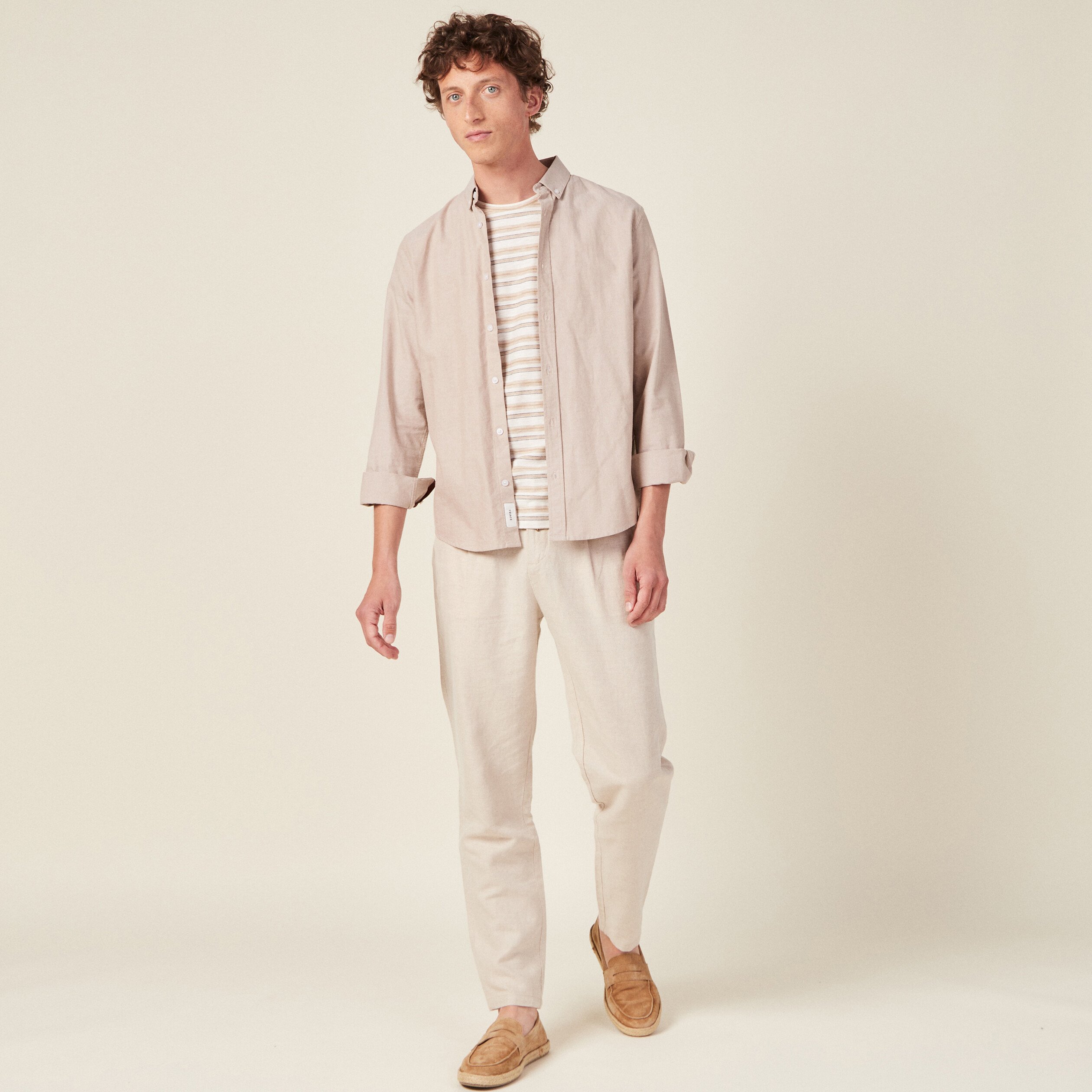 t shirt manches courtes beige homme T-shirt manches courtes beige homme