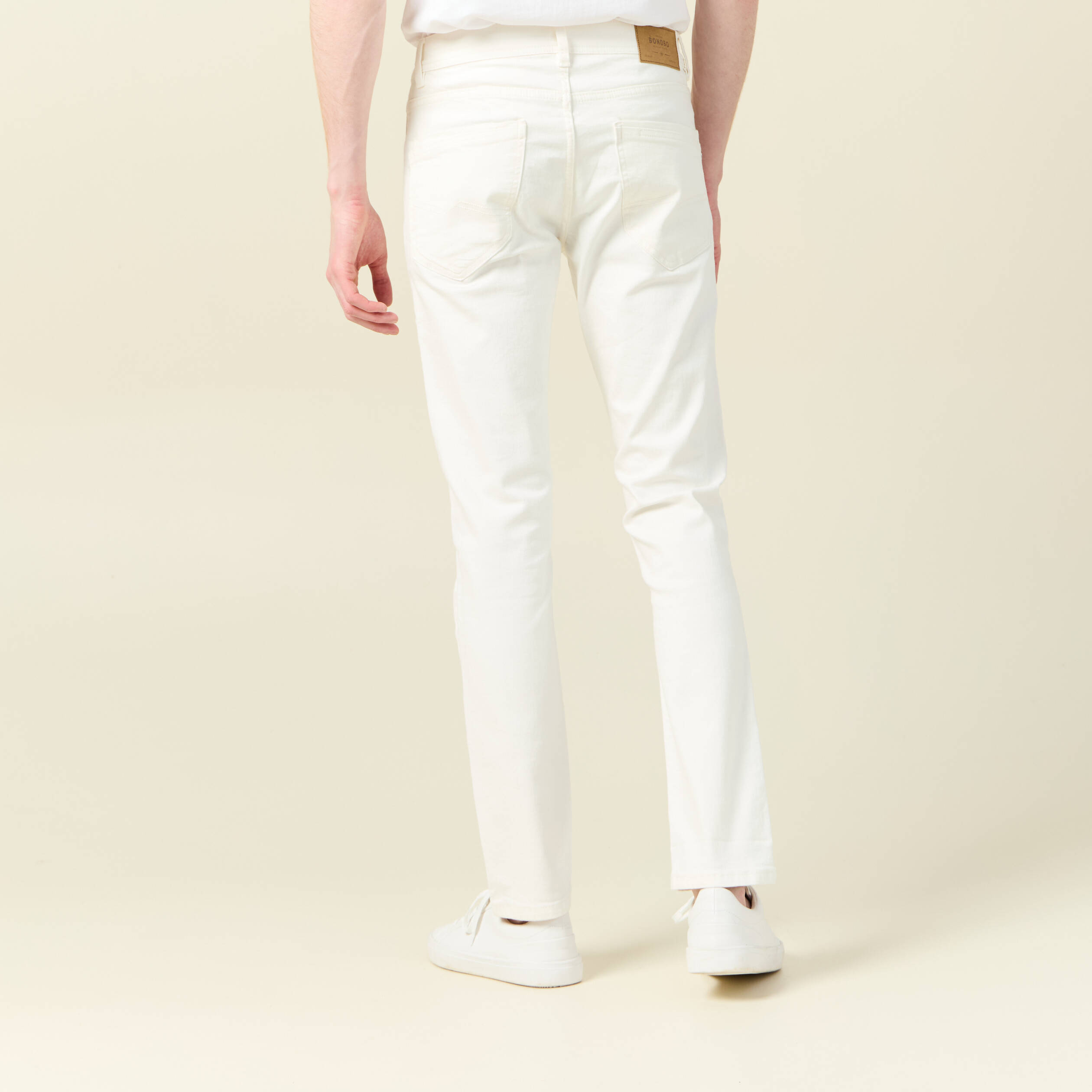 jeans slim eco responsable denim blanc homme Jeans slim éco-responsable denim blanc homme