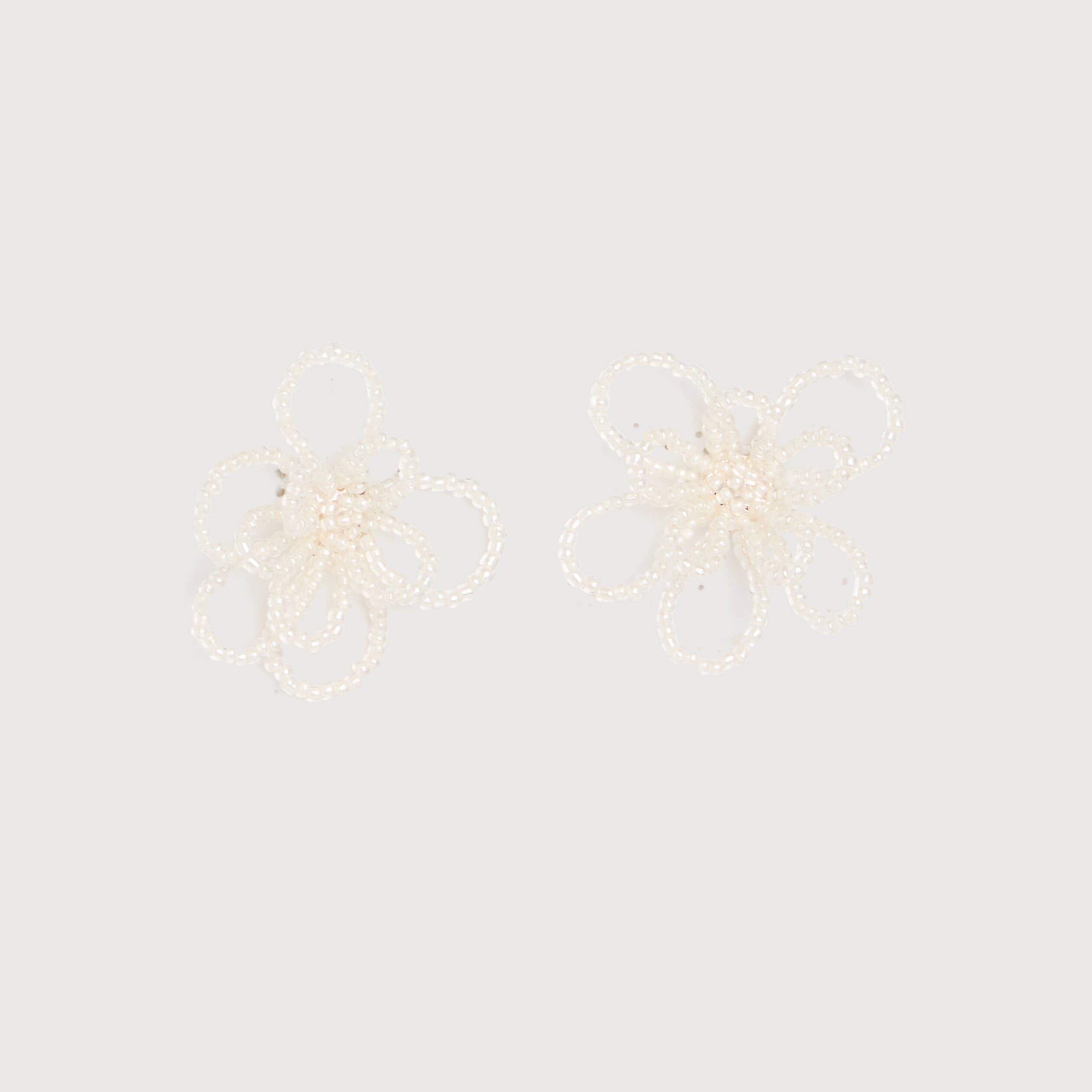 Boucles d'oreilles ecru femme