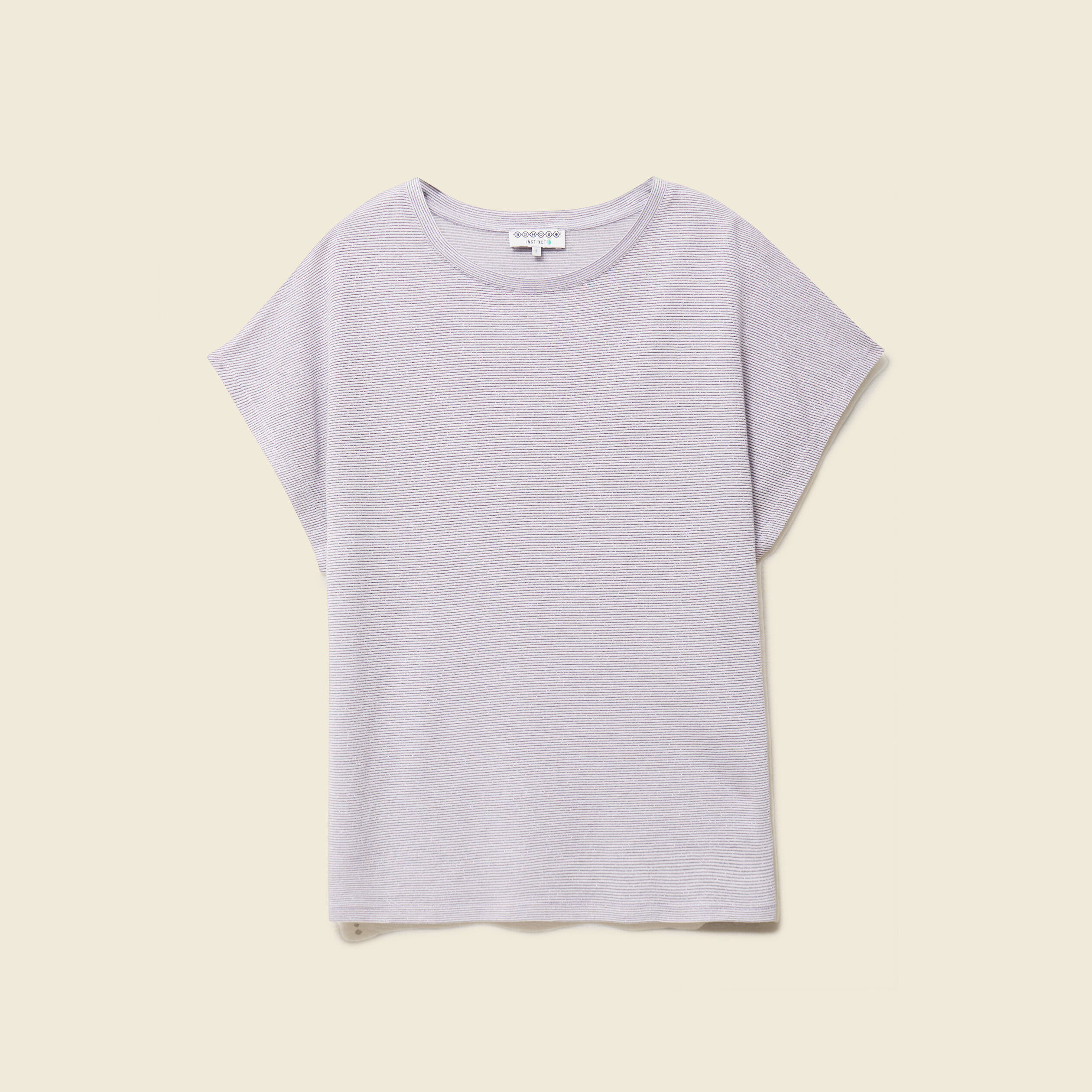 T-shirt col rond manches courtes parme femme