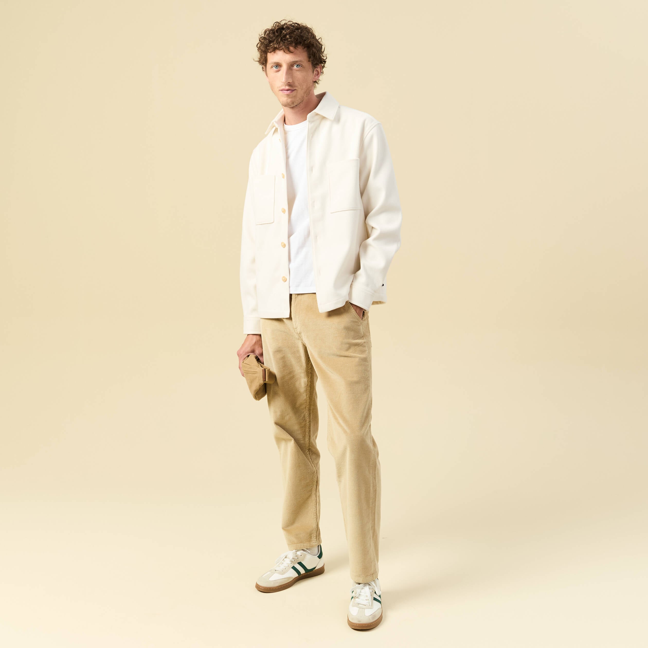 Surchemise oversize col classique ecru homme