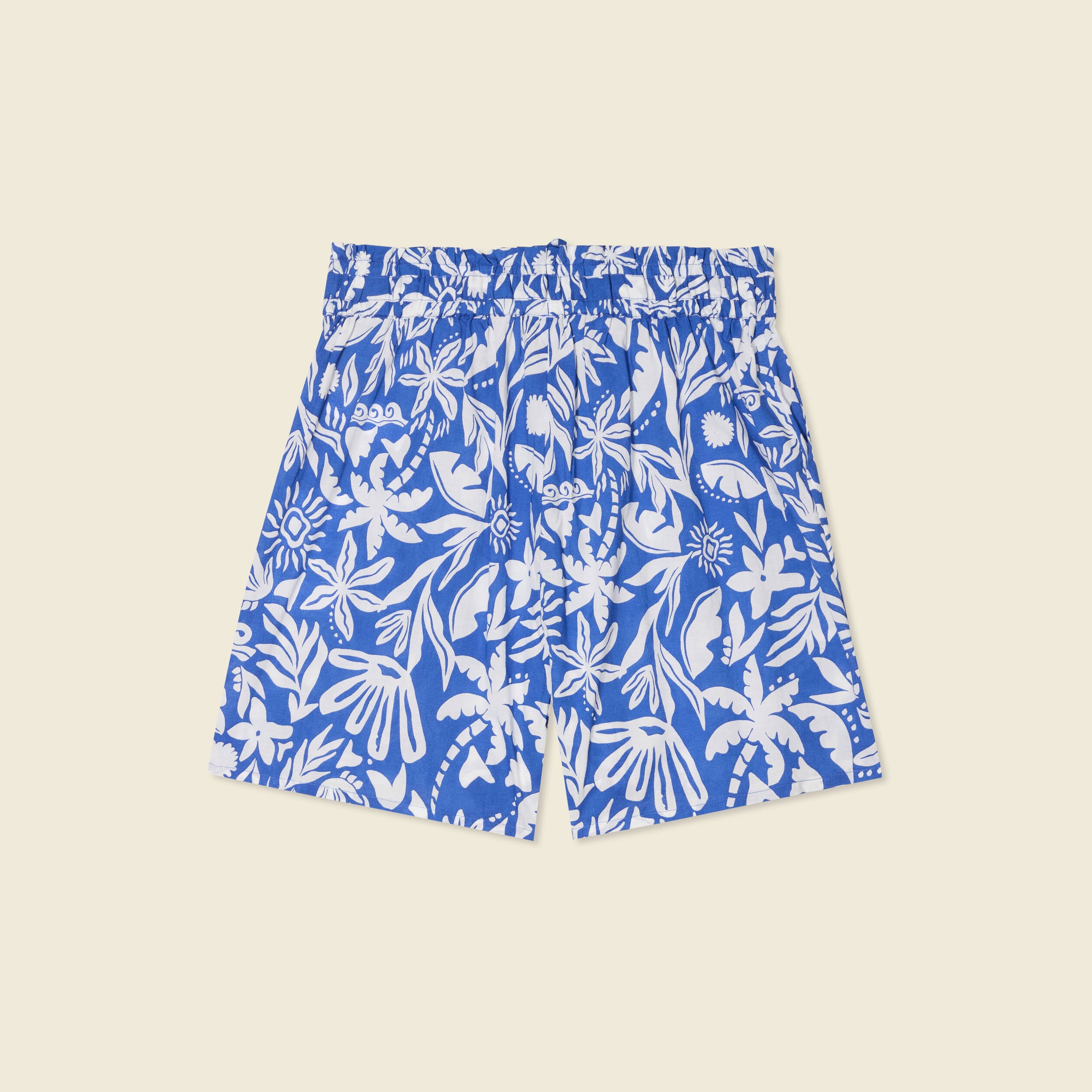 Short droite taille haute bleu femme