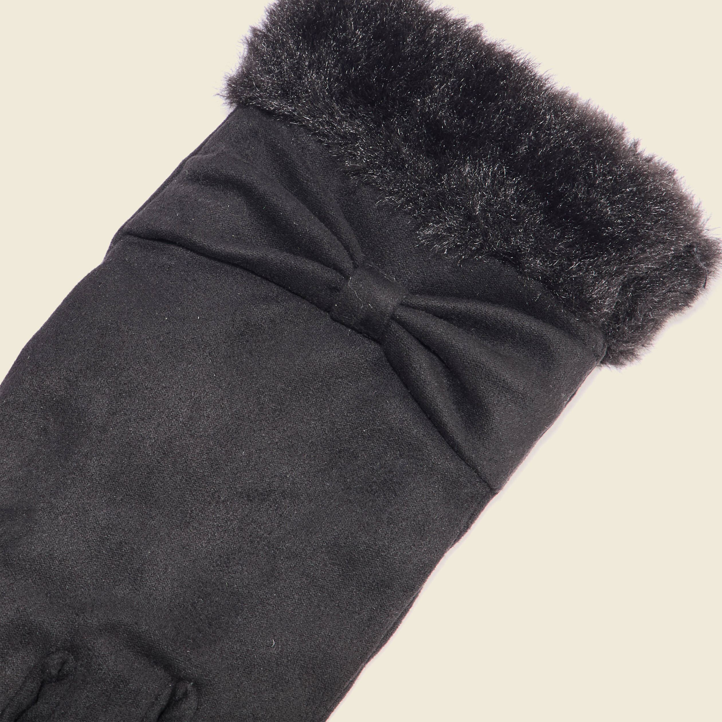 Gants avec noeuds noir femme