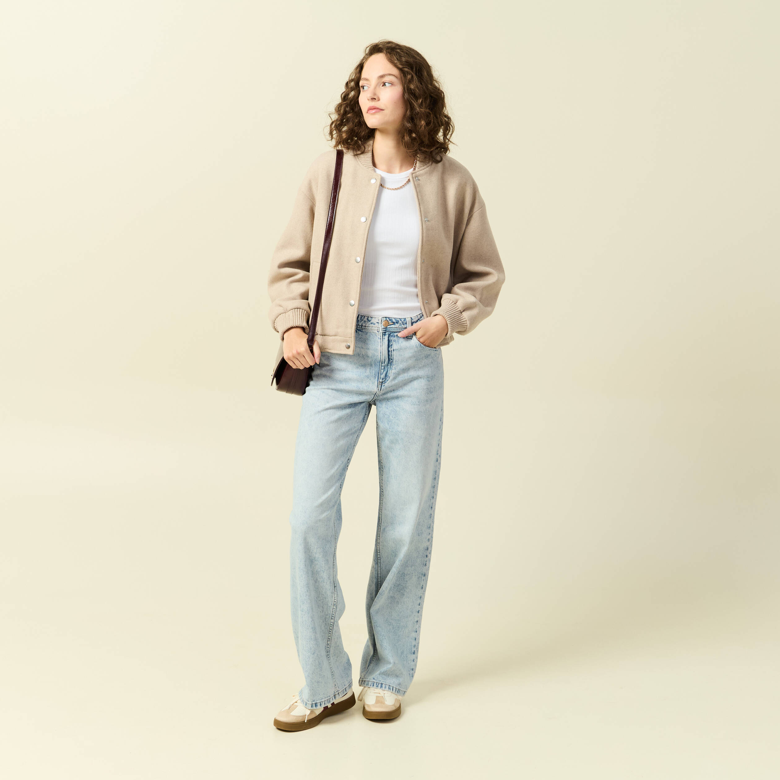 jeans large taille standard denim snow bleu femme Jeans large taille standard denim snow bleu femme