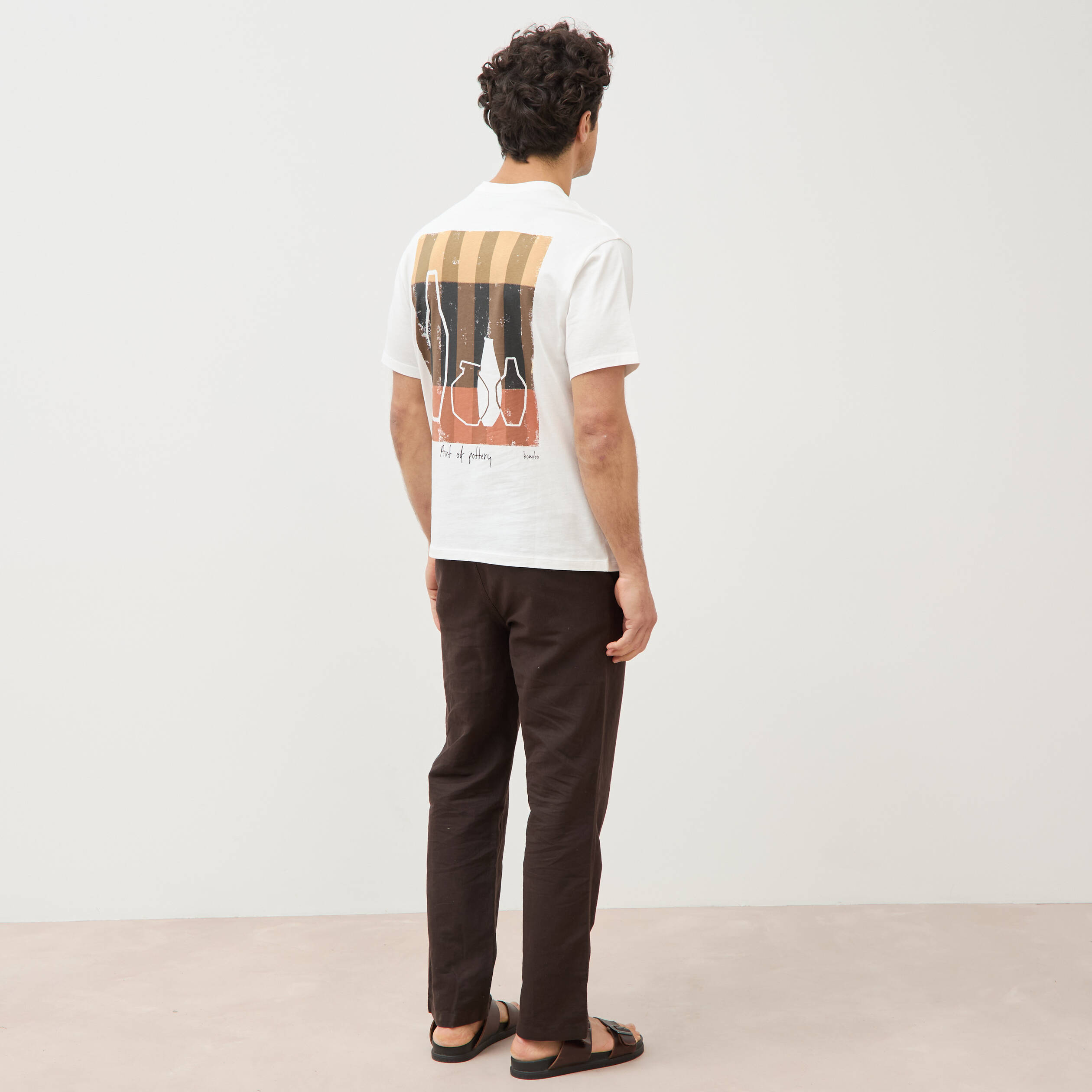 T-shirt en coton ecru homme