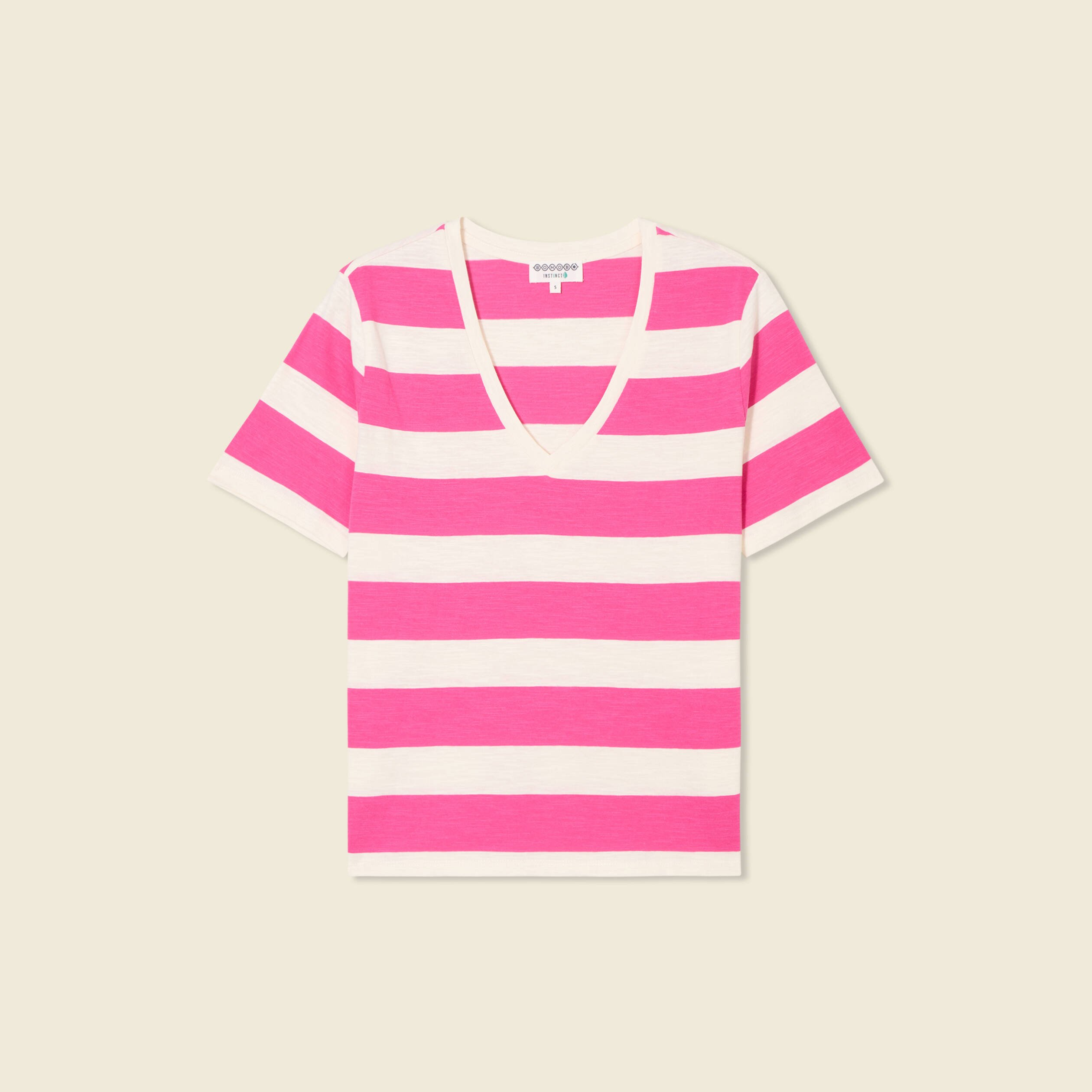 t shirt manches courtes rose framboise femme T-shirt manches courtes rose framboise femme