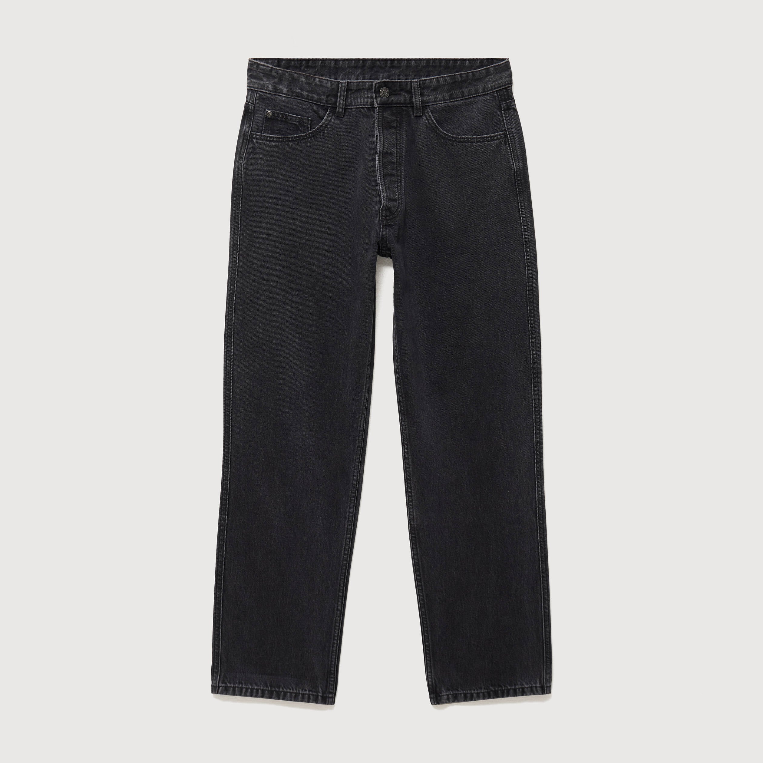 Jeans large relaxed denim noir homme