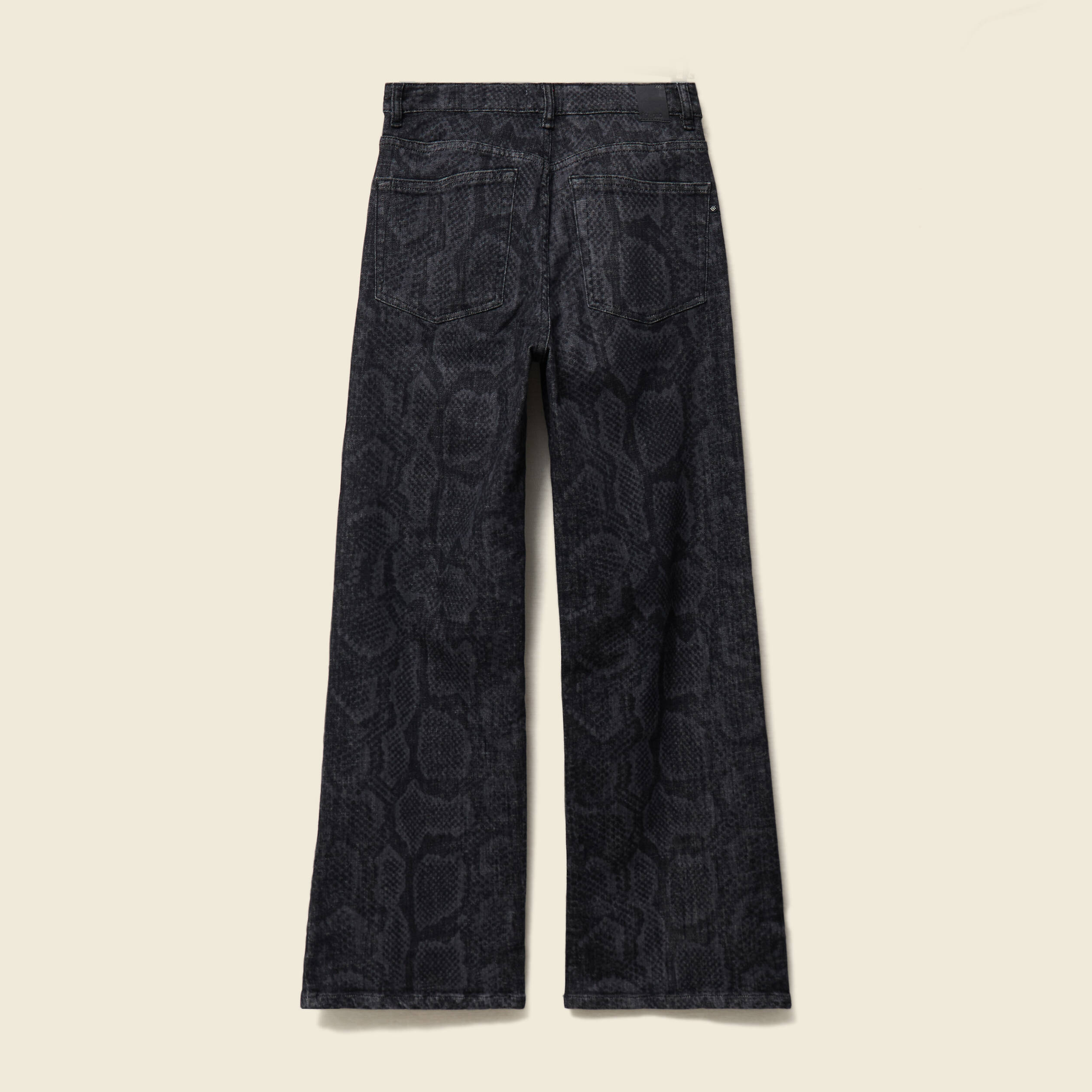 Pantalon wide large taille haute gris fonc&eacute; femme