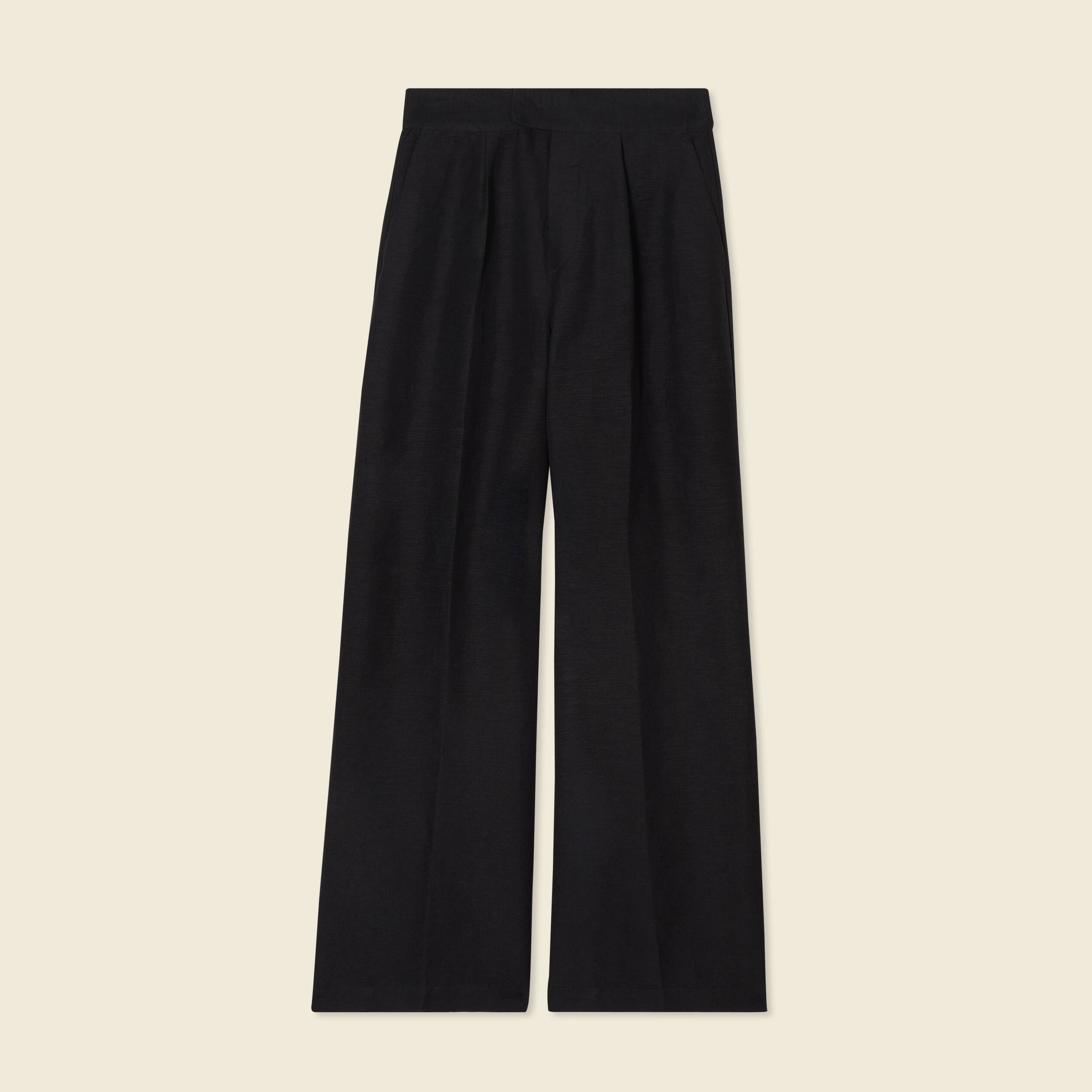 pantalon large fluide noir femme Pantalon large fluide noir femme