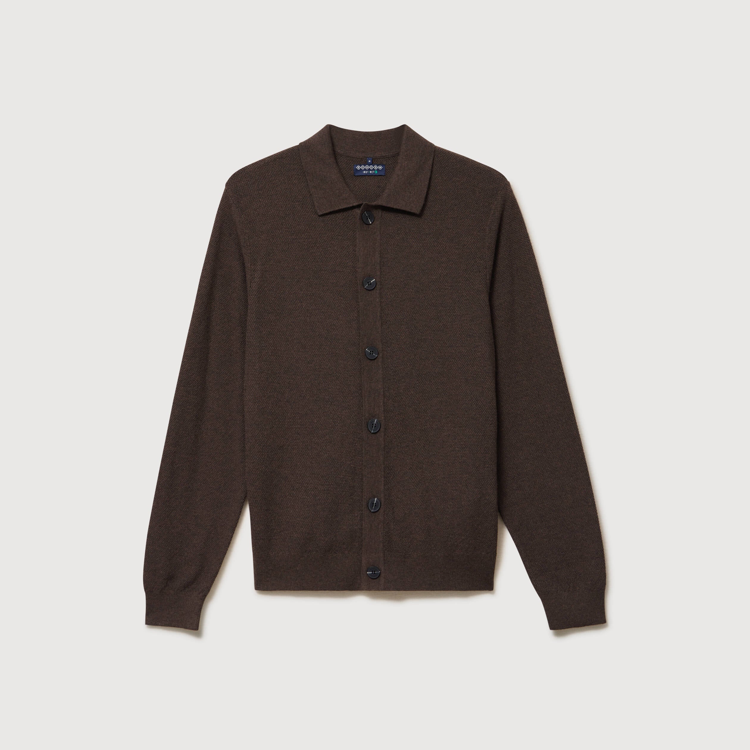 Cardigan manches longues marron homme