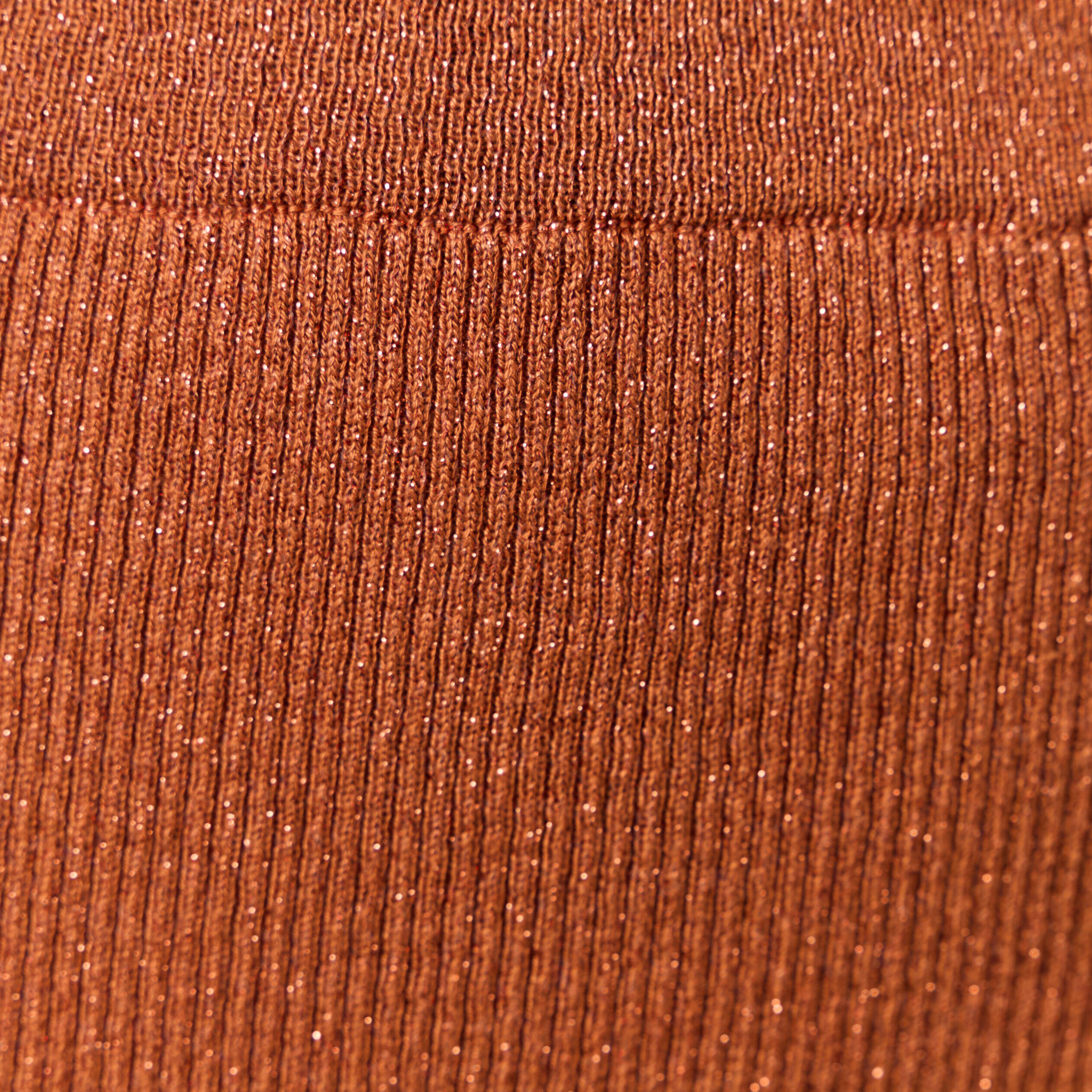 jupe longue ajustee en tricot orange fonce femme Jupe longue ajustée en tricot orange foncé femme