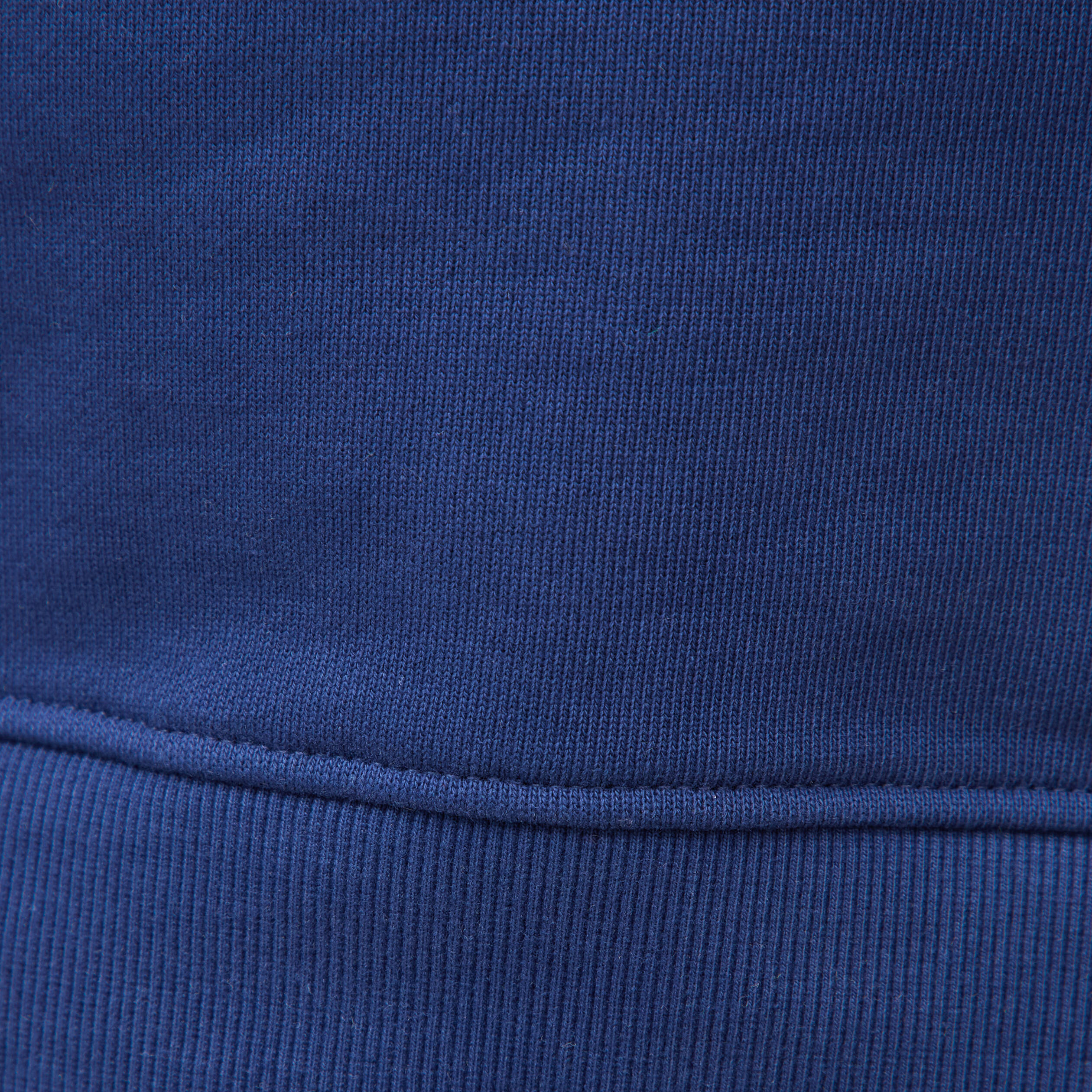 Sweat droit col rond brod&eacute; en coton bleu fonc&eacute; homme