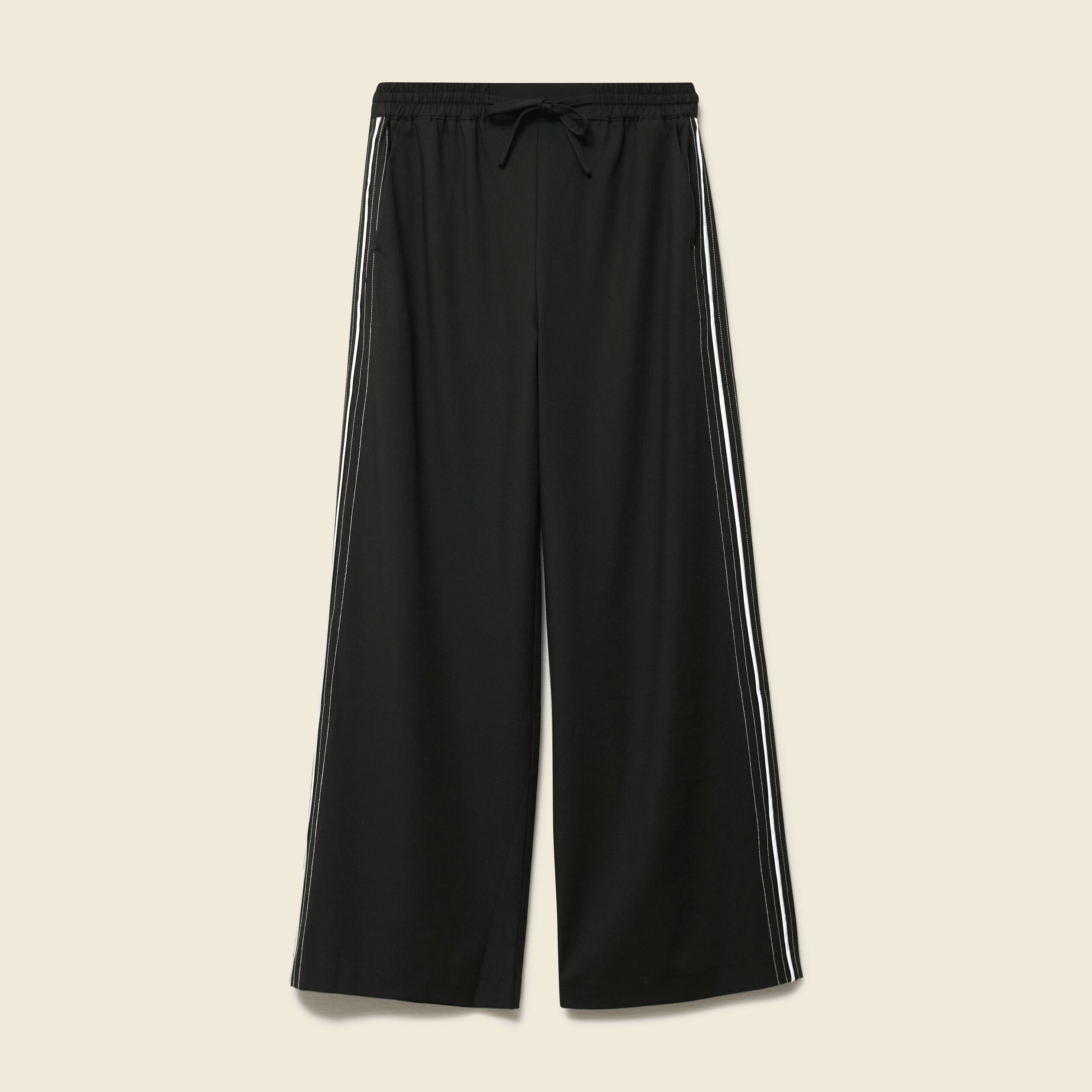 Pantalon taille haute fluide noir femme