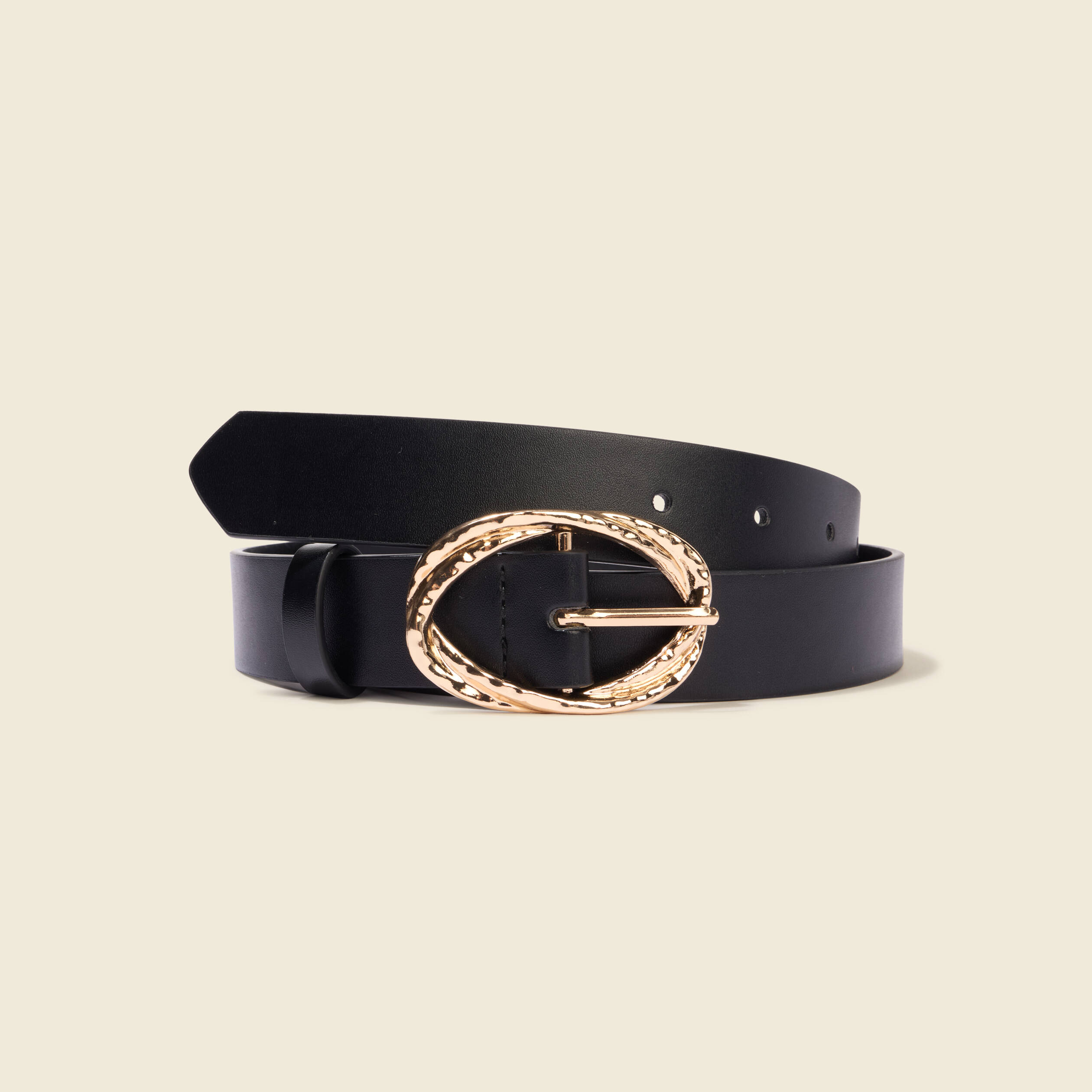 Ceinture fine noir femme