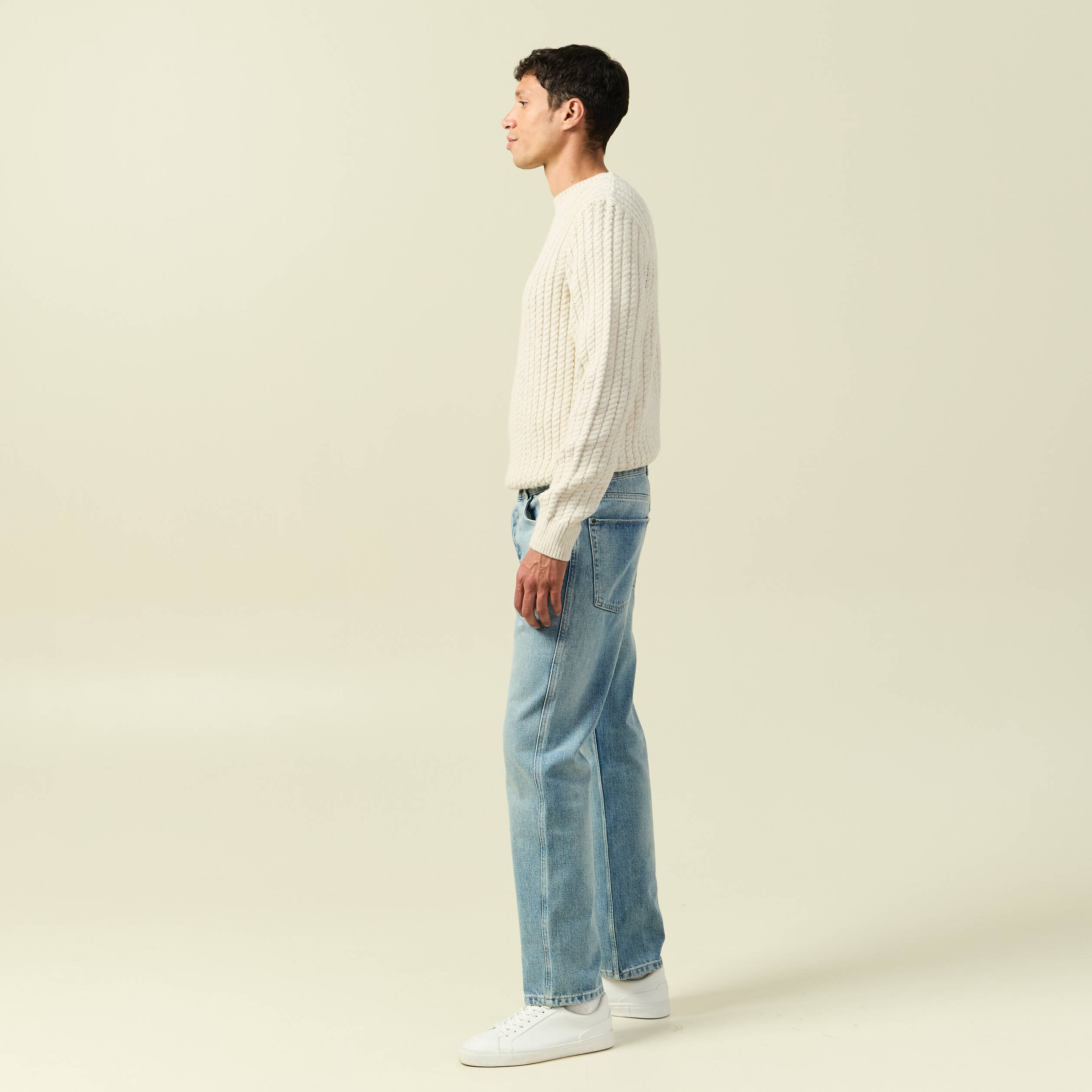 Jeans regular longueur 32 en coton bleu homme