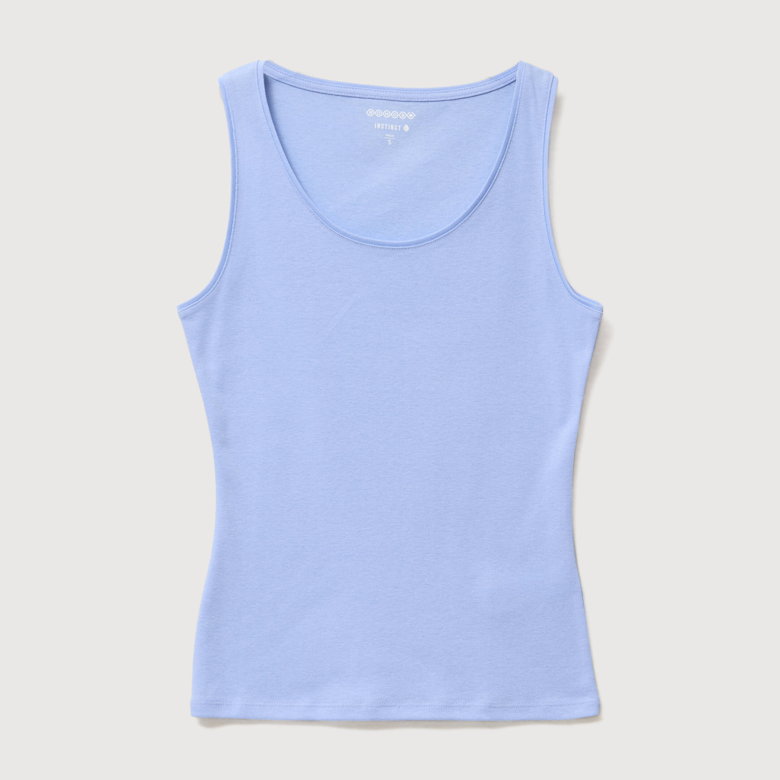 D&eacute;bardeur cintr&eacute; d&eacute;collet&eacute; sans manches bleu clair femme