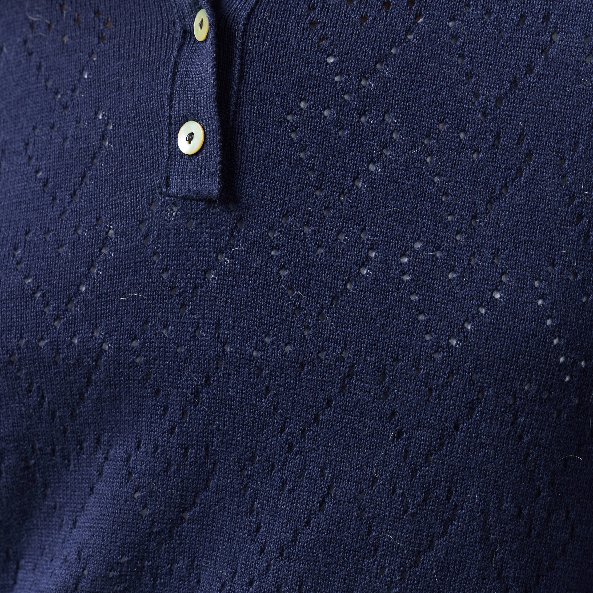 pull ajoure manches longues en coton bleu marine femme Pull ajouré manches longues en coton bleu marine femme