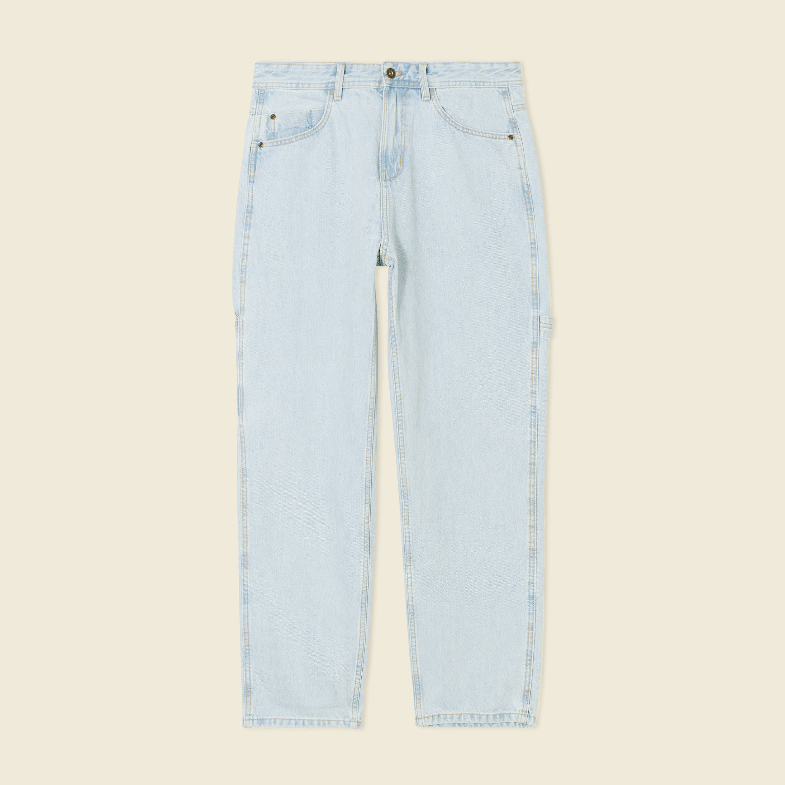 Jeans large charpentier denim bleach homme
