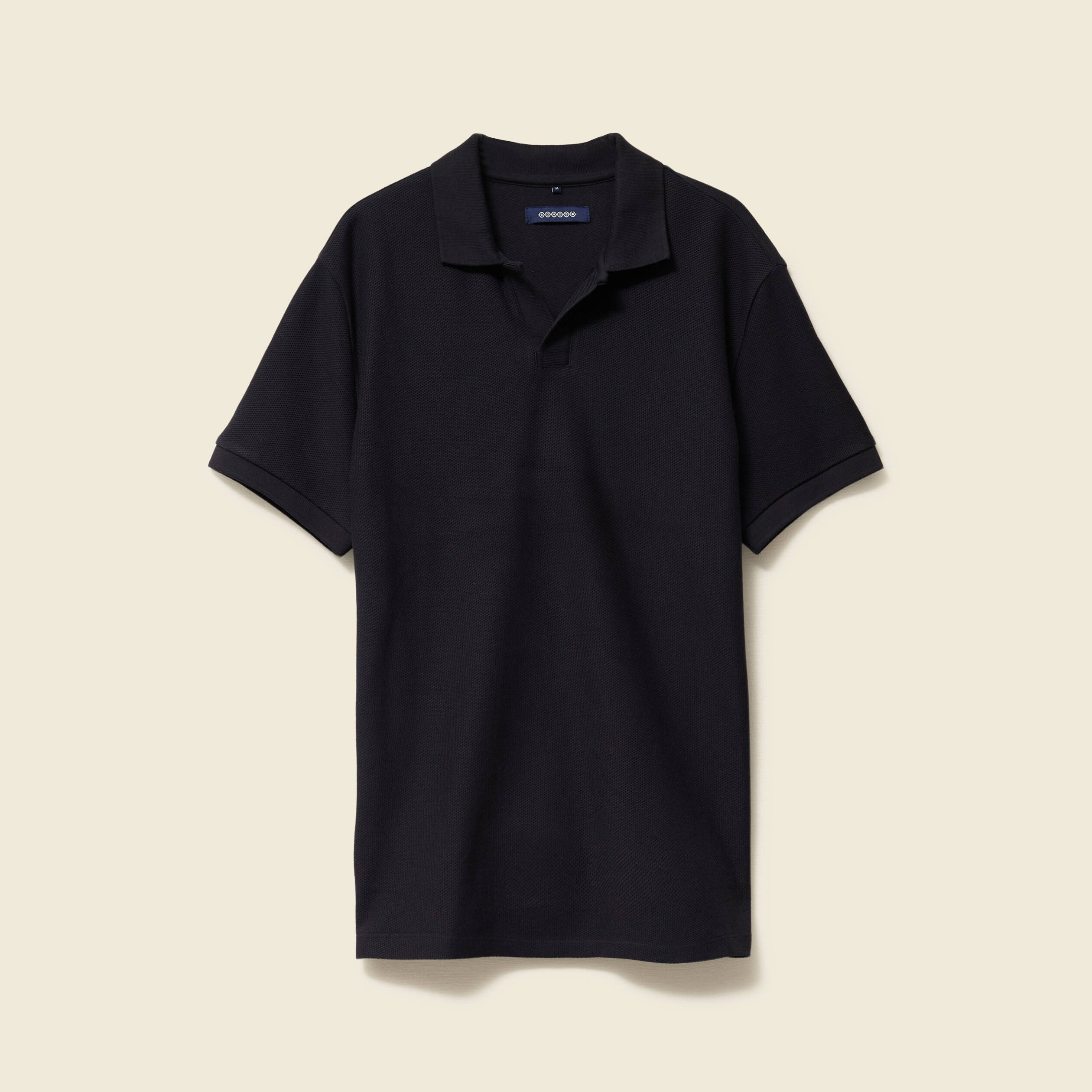 polo cintre manches courtes en coton noir homme Polo cintré manches courtes en coton noir homme