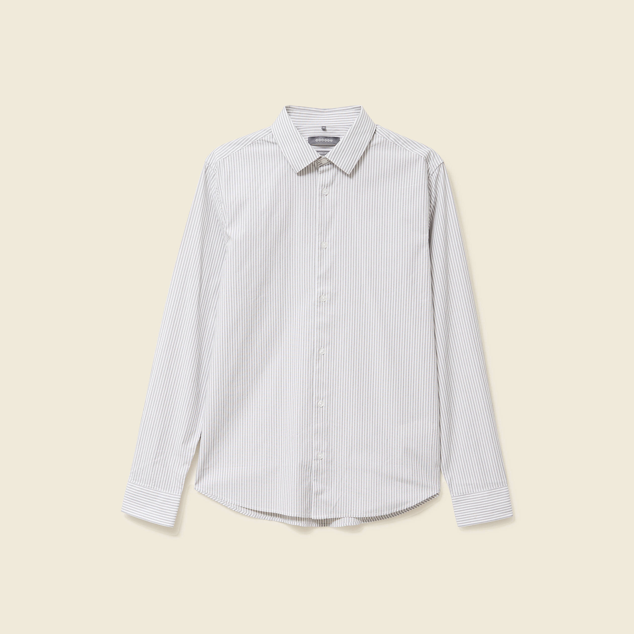 Chemise manches longues gris fonc&eacute; homme