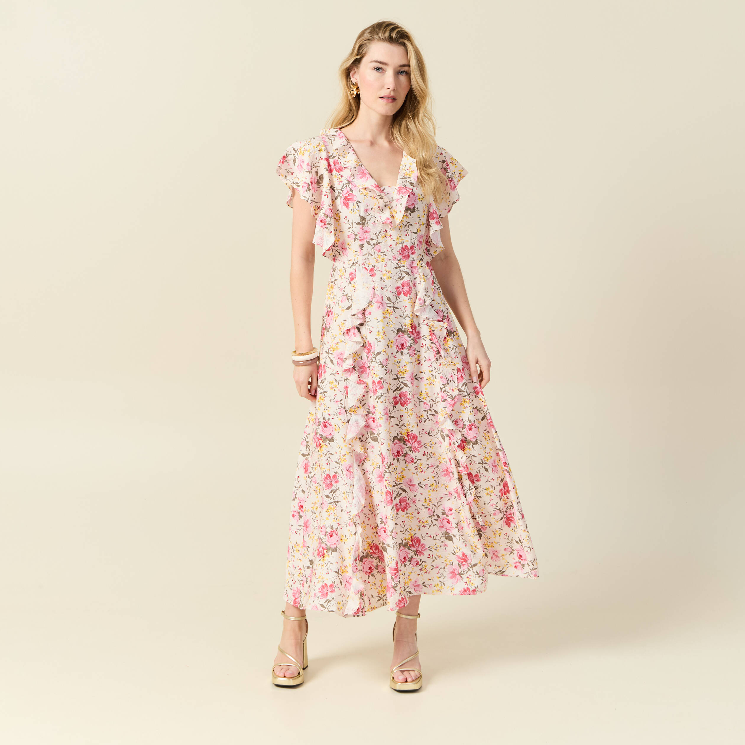 robe longue evasee blanc femme Robe longue évasée blanc femme
