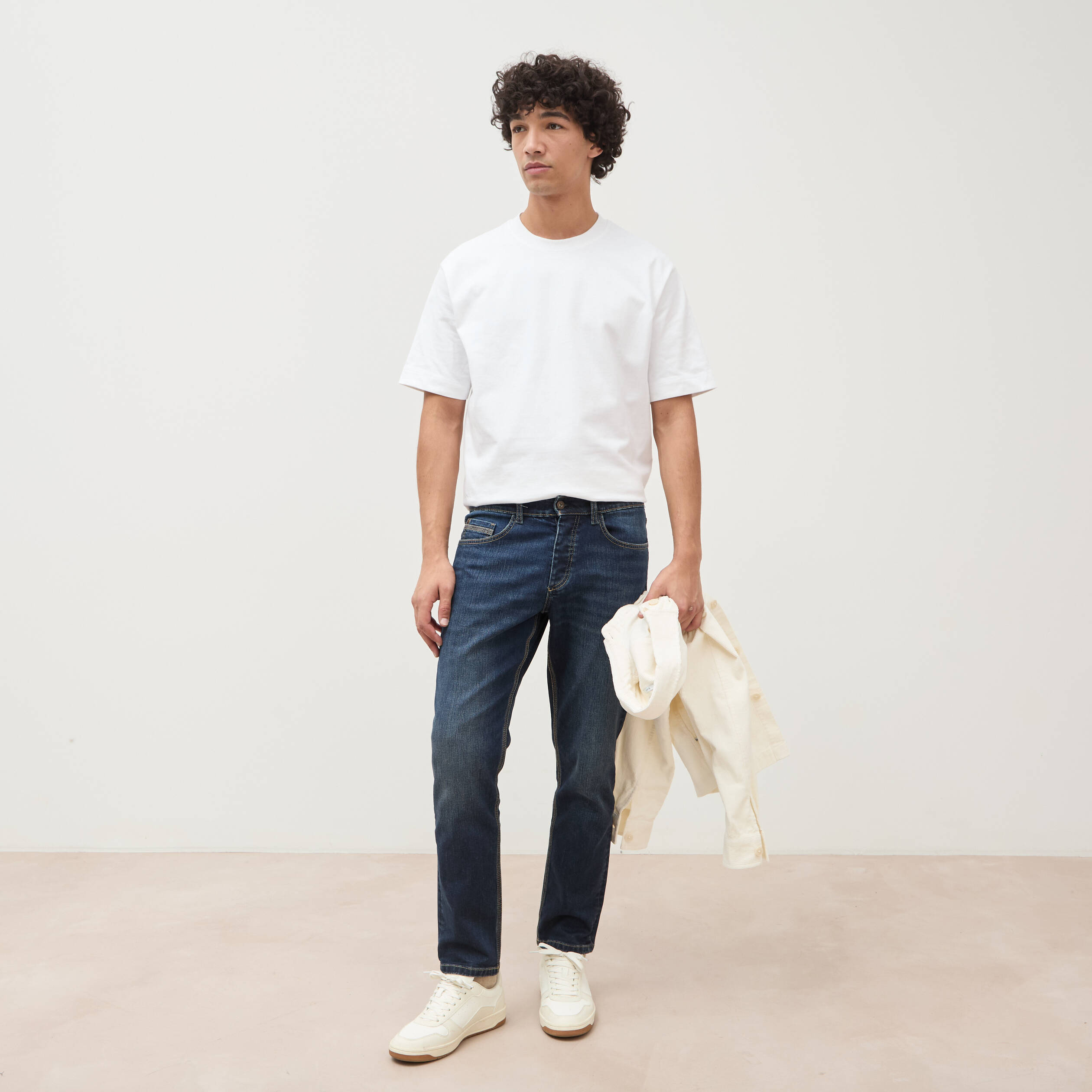 Jeans straight longueur 30 denim brut homme