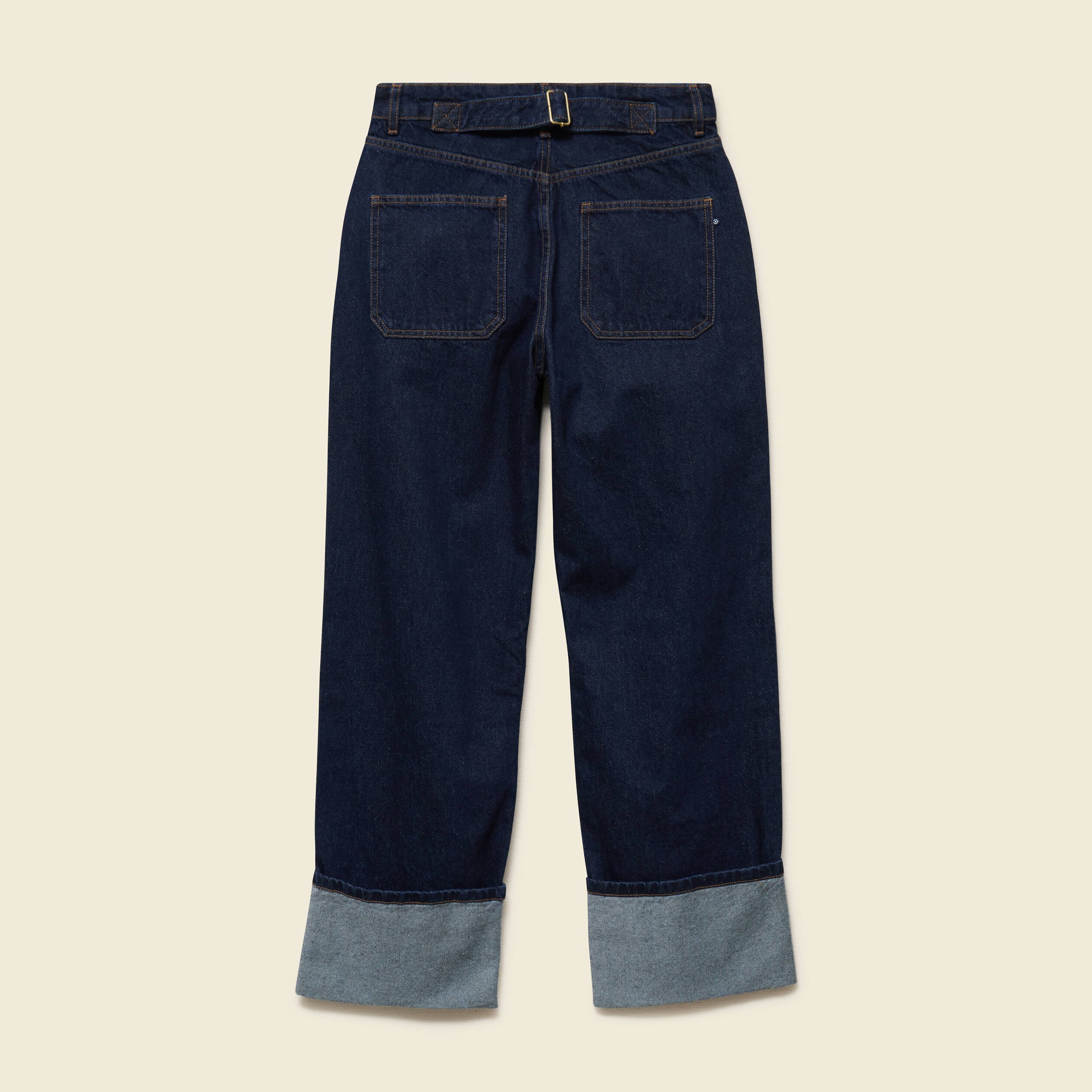 Jeans wide large taille haute denim brut rinse femme