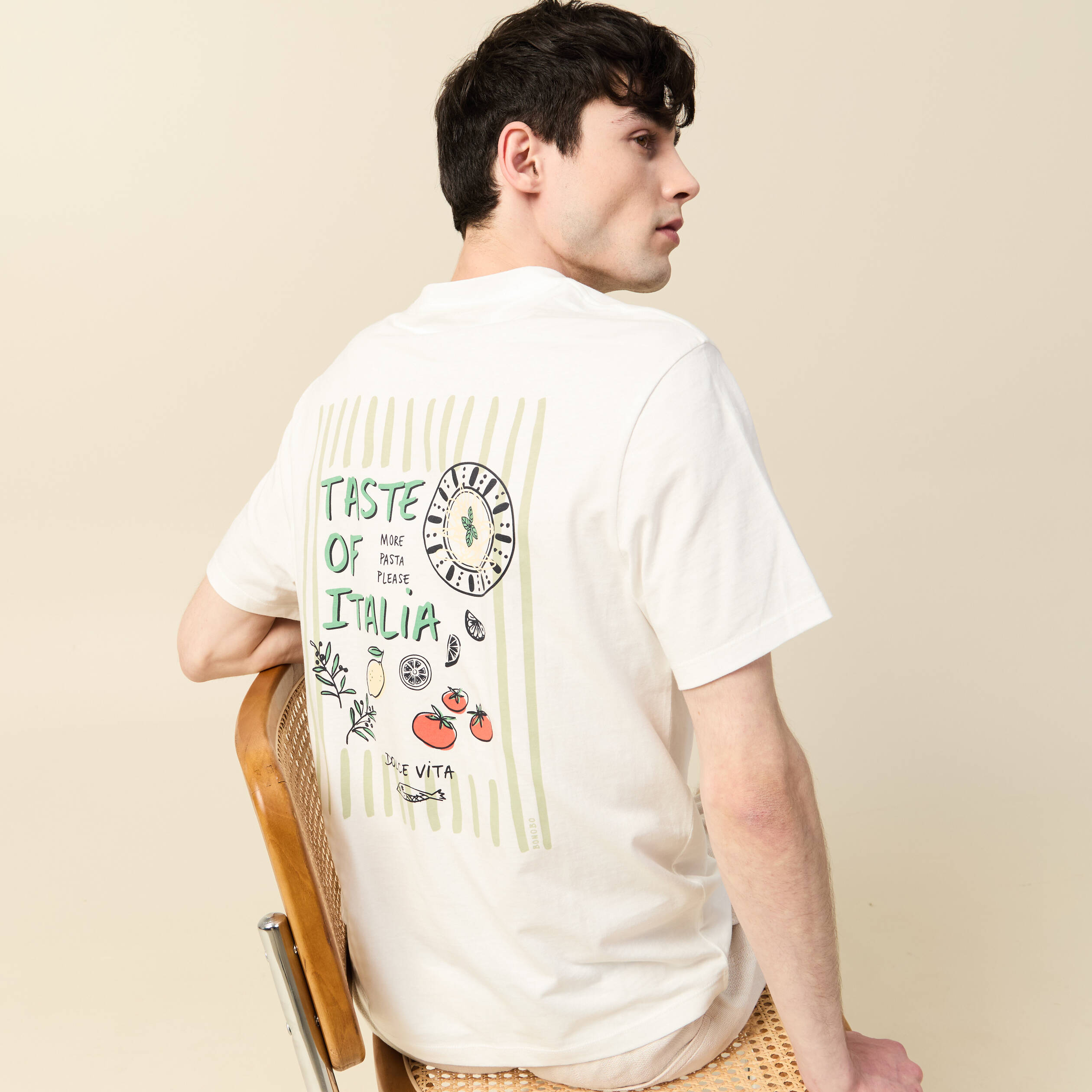 t shirt manches courtes ecru homme T-shirt manches courtes ecru homme