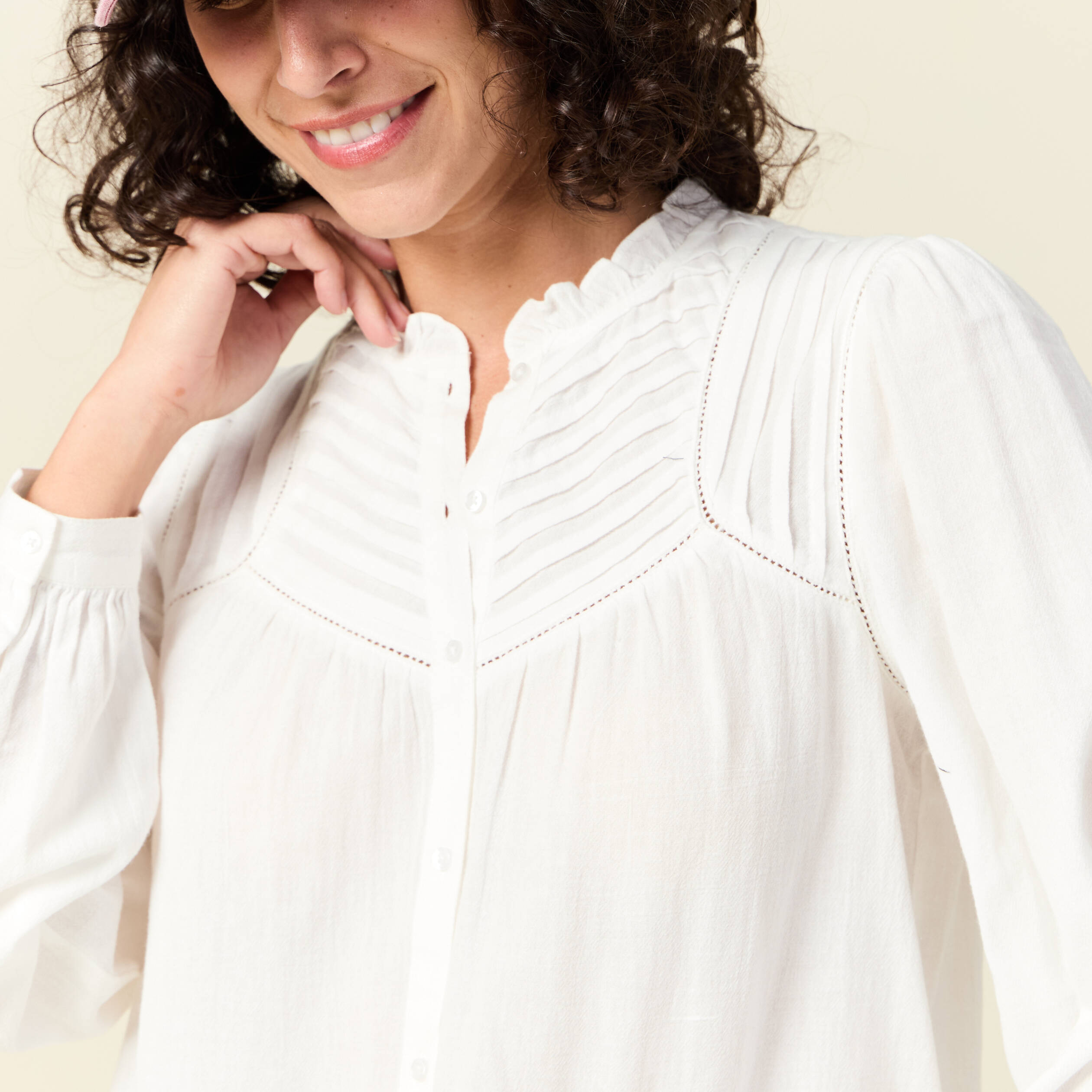 chemise manches longues ecru femme Chemise manches longues ecru femme
