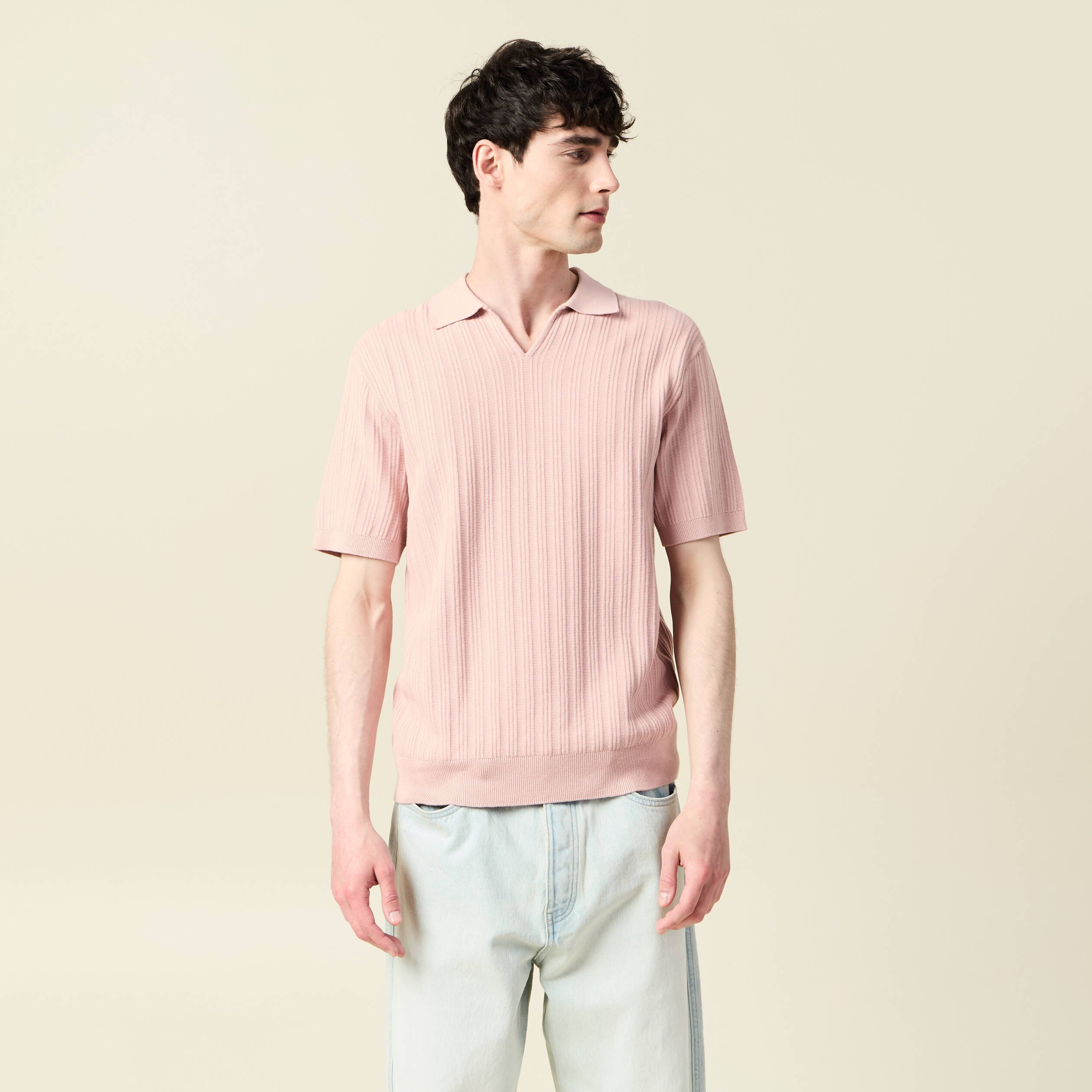 polo manches courtes rose pastel homme Polo manches courtes rose pastel homme