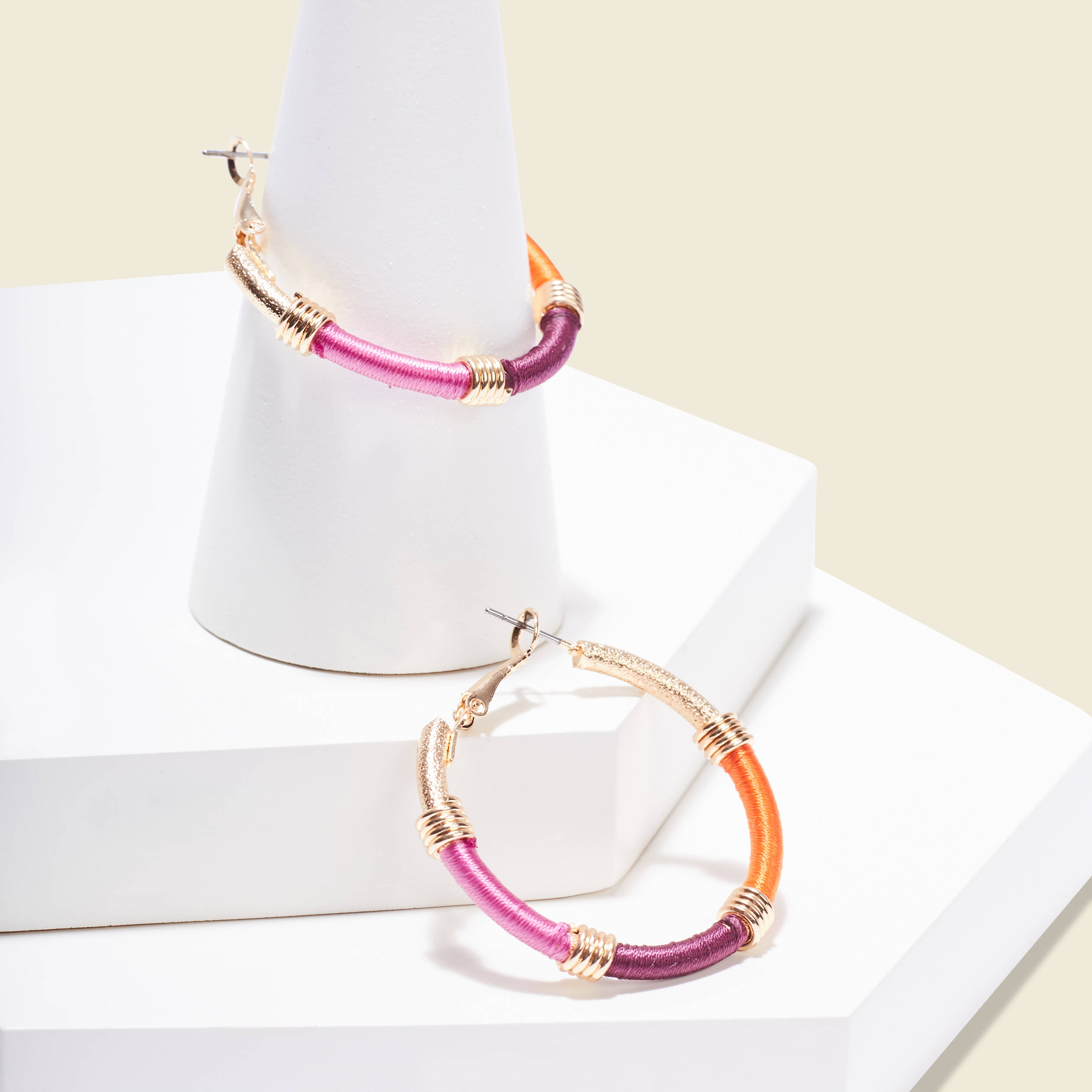 Boucles d'oreilles créoles multicolore femme