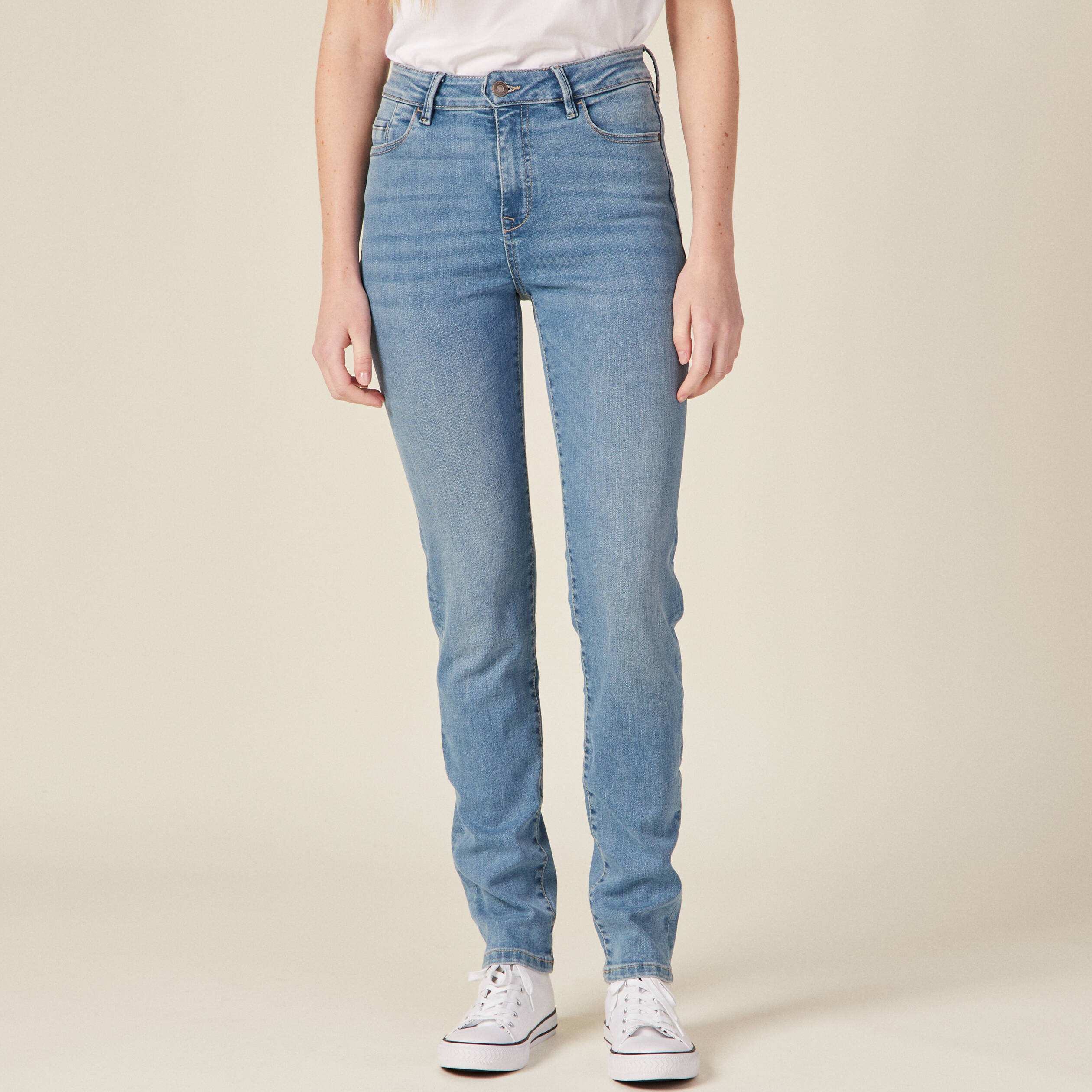 Jeans slim taille haute denim used femme Bonobo